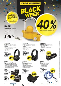 Forhåndsvisning av THANSEN - Black Friday  gyldig fra 24.11.2025 | Side: 4 | Produkter: Hodetelefoner, Adapter, Суміш дитяча, Batteri