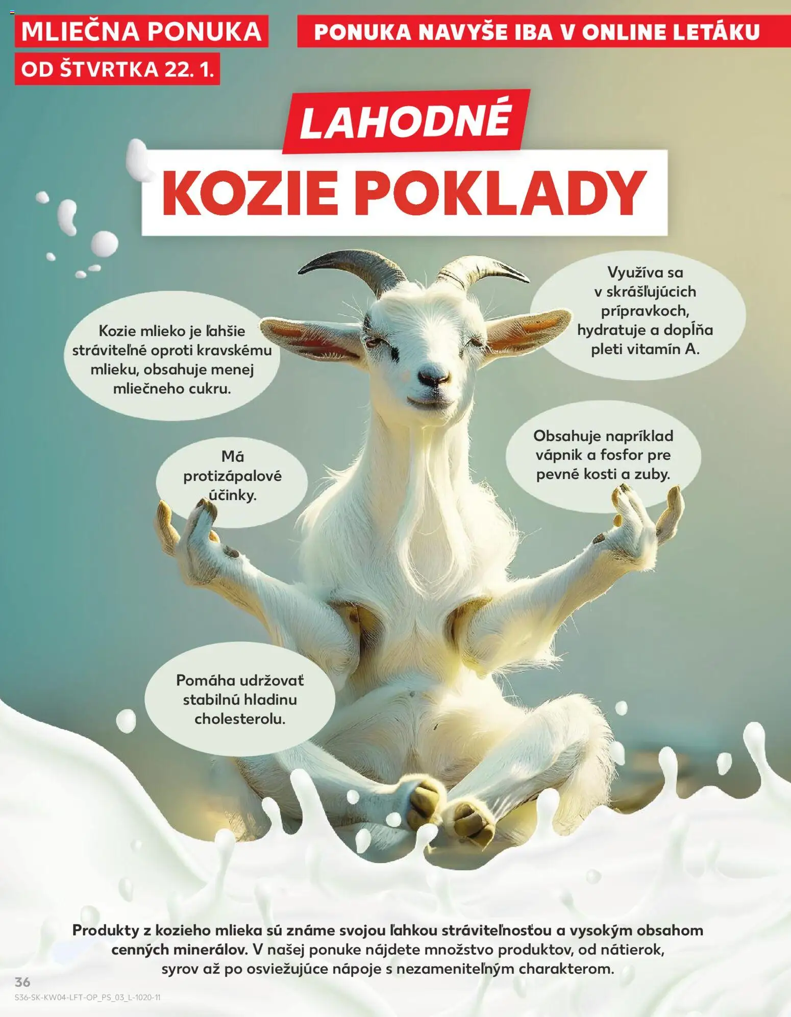 Nové Kaufland akcie – leták je platný od 22.01.2026 | Strana: 36 | Produkty: Mlieko