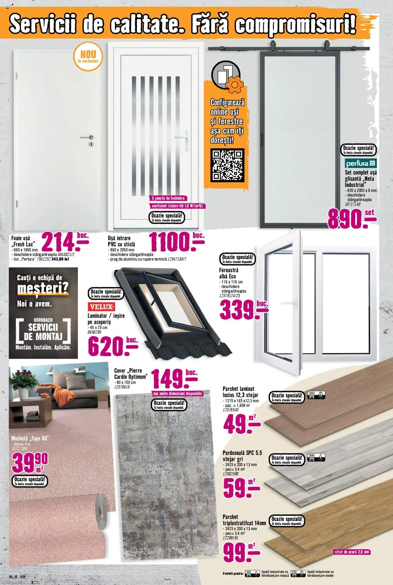 Noul catalog Hornbach – valabil de la 01.10.2025 | Pagină: 7 | Produse: Fereastră, Parchet, Mochetă, Ușă