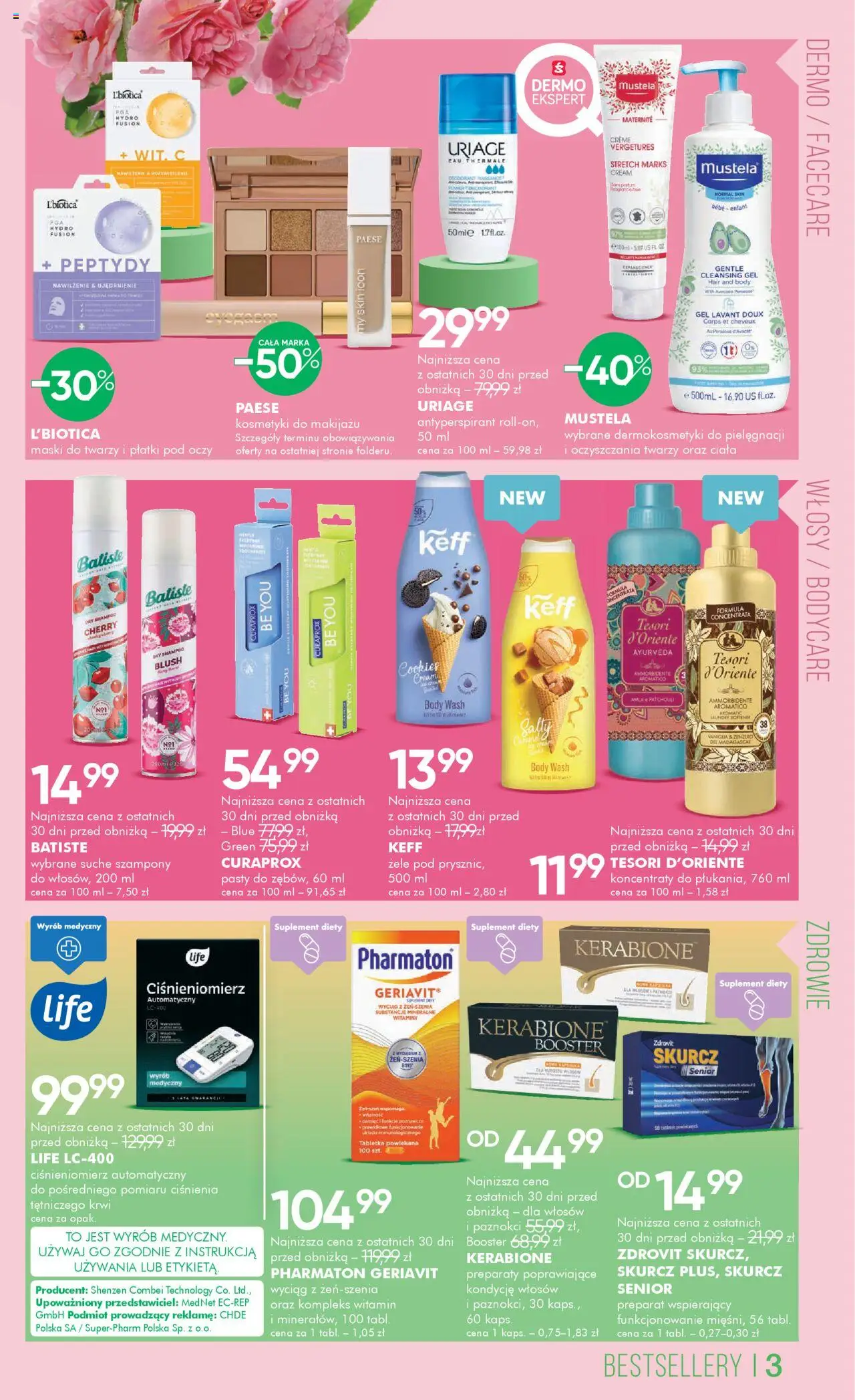 Super-pharm Gazetka od 22.05.2025 | Strona: 3 | Produkty: Tesori d'oriente, Kosmetyki, Ciśnieniomierz, Płatki