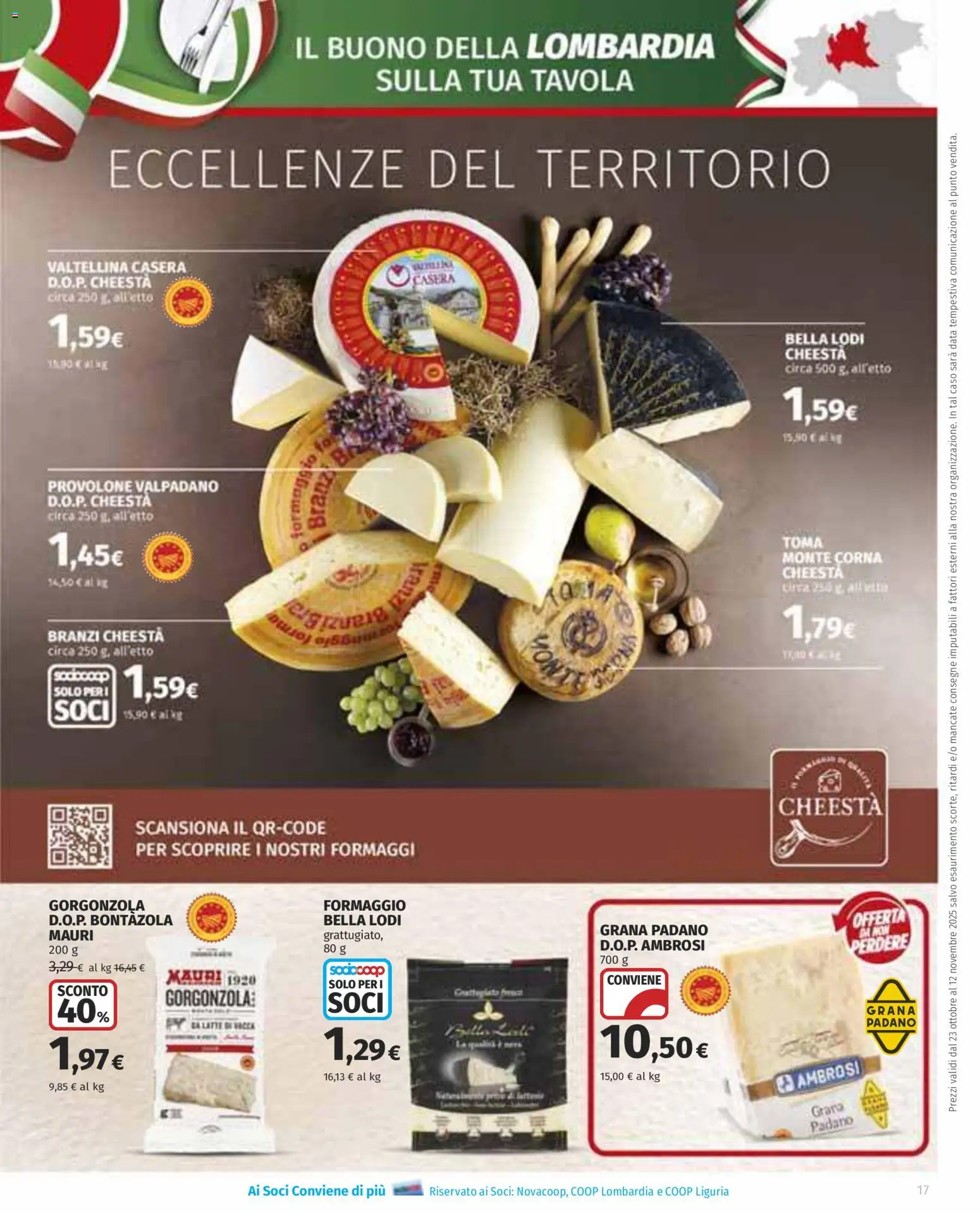 Volantino COOP del 23.10.2025 | Pagina: 17 | Prodotti: Provolone, Latte, Data, Grana Padano