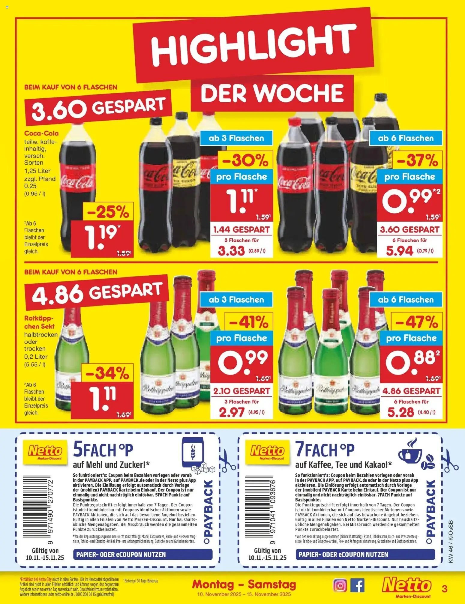 Netto Marken-Discount - Netto: Wochenangebote – gültig ab 10.11.2025 | Seite: 3 | Produkte: Mehl, Sekt, Zucker, Tee