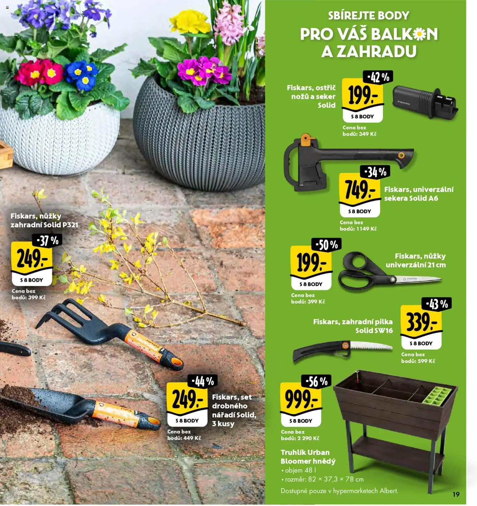 Albert magazín od 01.03.2026 | Strana: 19 | Produkty: Truhlík, Sekera, Nůžky, Body