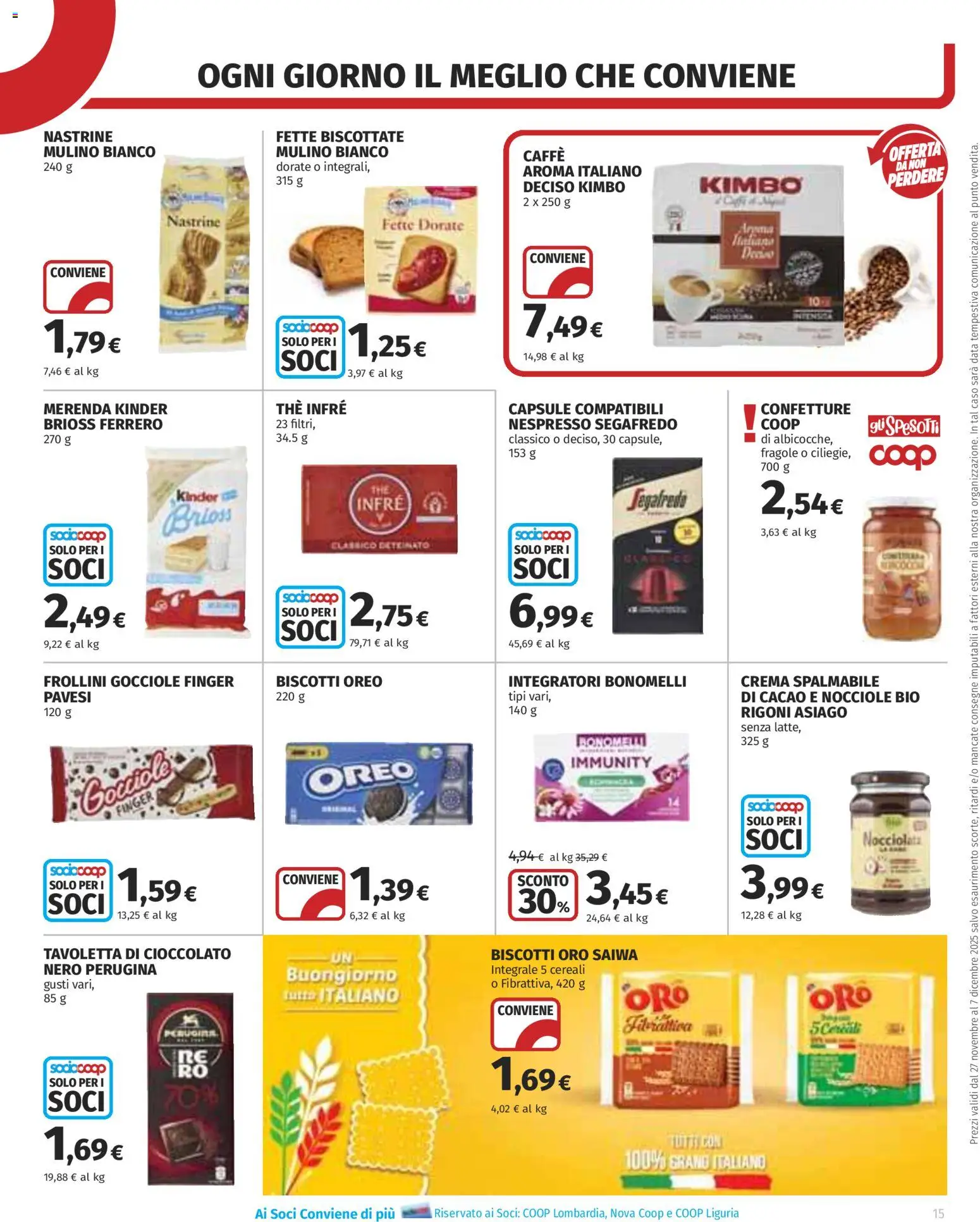 Volantino COOP del 27.11.2025 | Pagina: 15 | Prodotti: Cioccolato, Fragole, The, Fette biscottate