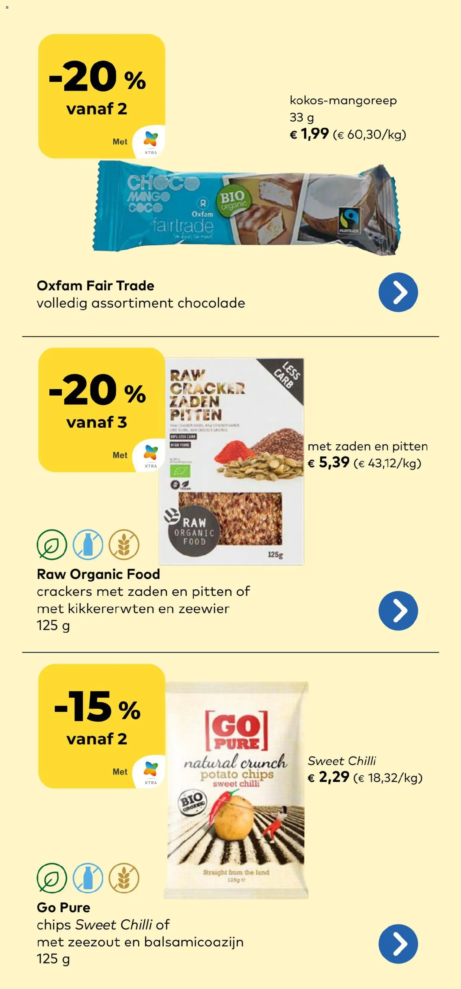 {H1} | Pagina: 12 | Producten: Kikkererwten, Zeezout, Pitten, Chocolade