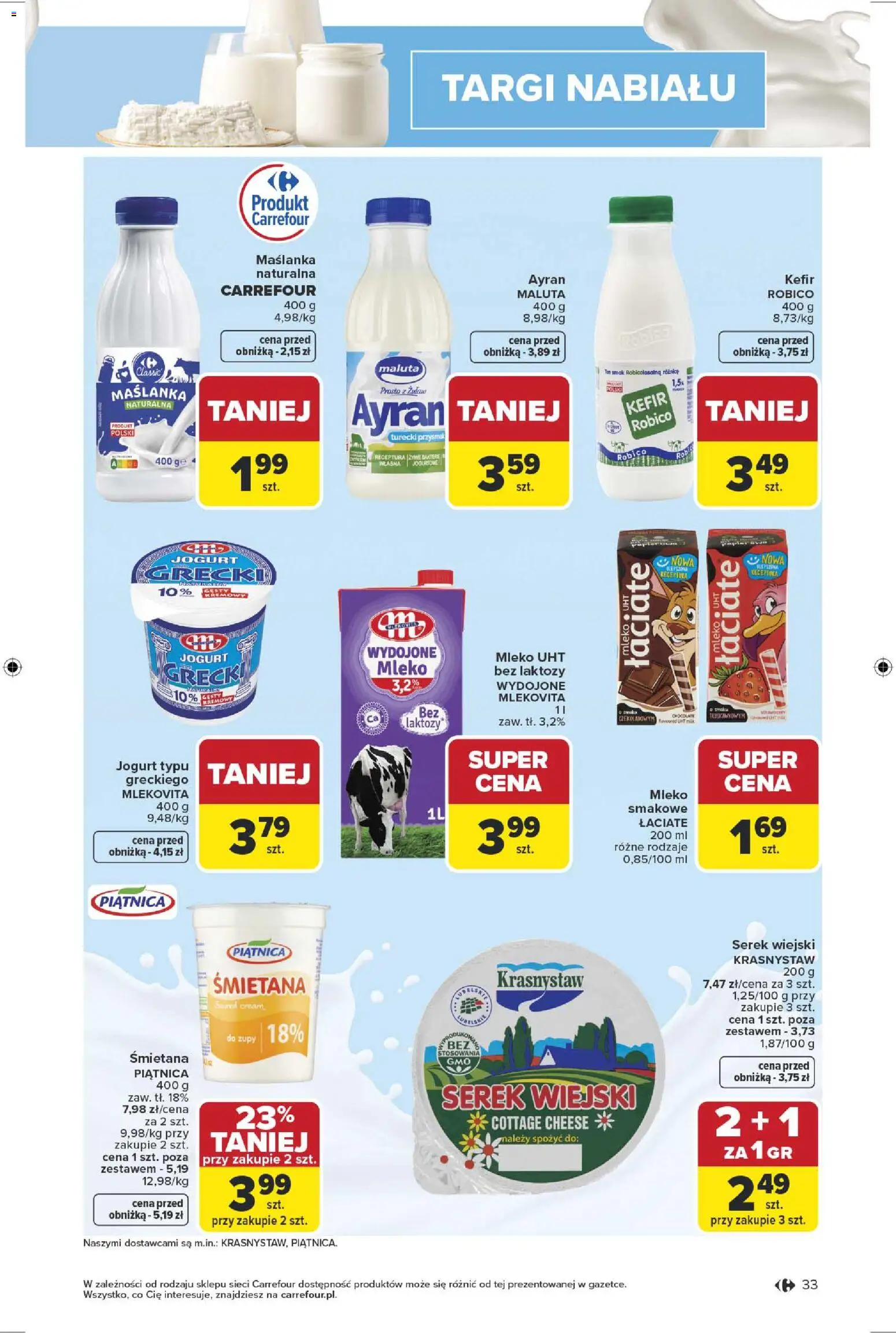 Carrefour gazetka od 13.04.2026 | Strona: 35 | Produkty: Bez laktozy, Maślanka, Serek wiejski, Jogurt