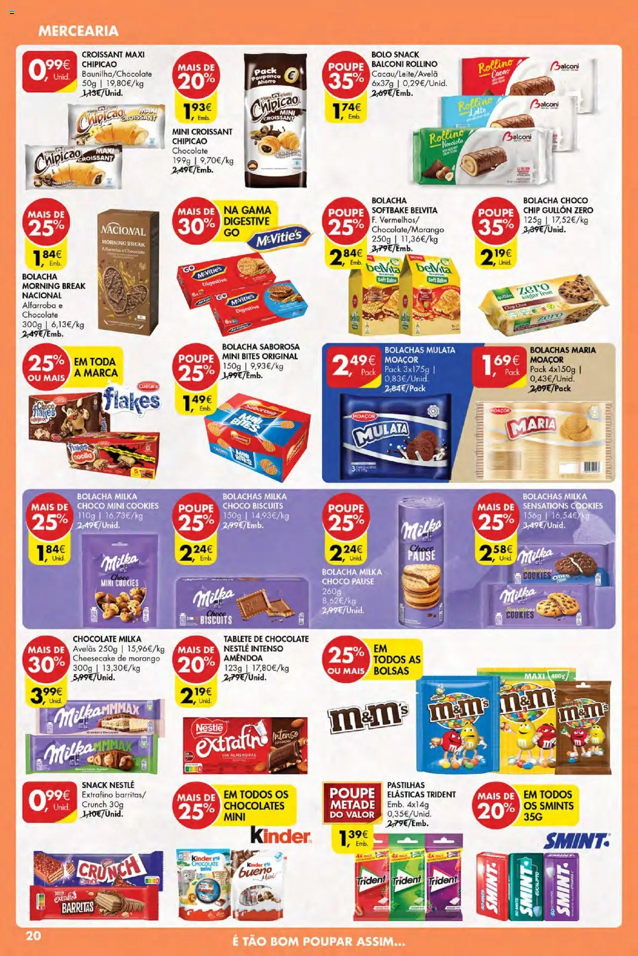 Pingo Doce Poupe Esta Semana Açores │ válido de 24.07.2025 | Página: 20 | Produtos: Bolachas, Chocolates, Nestlé, Chocolate