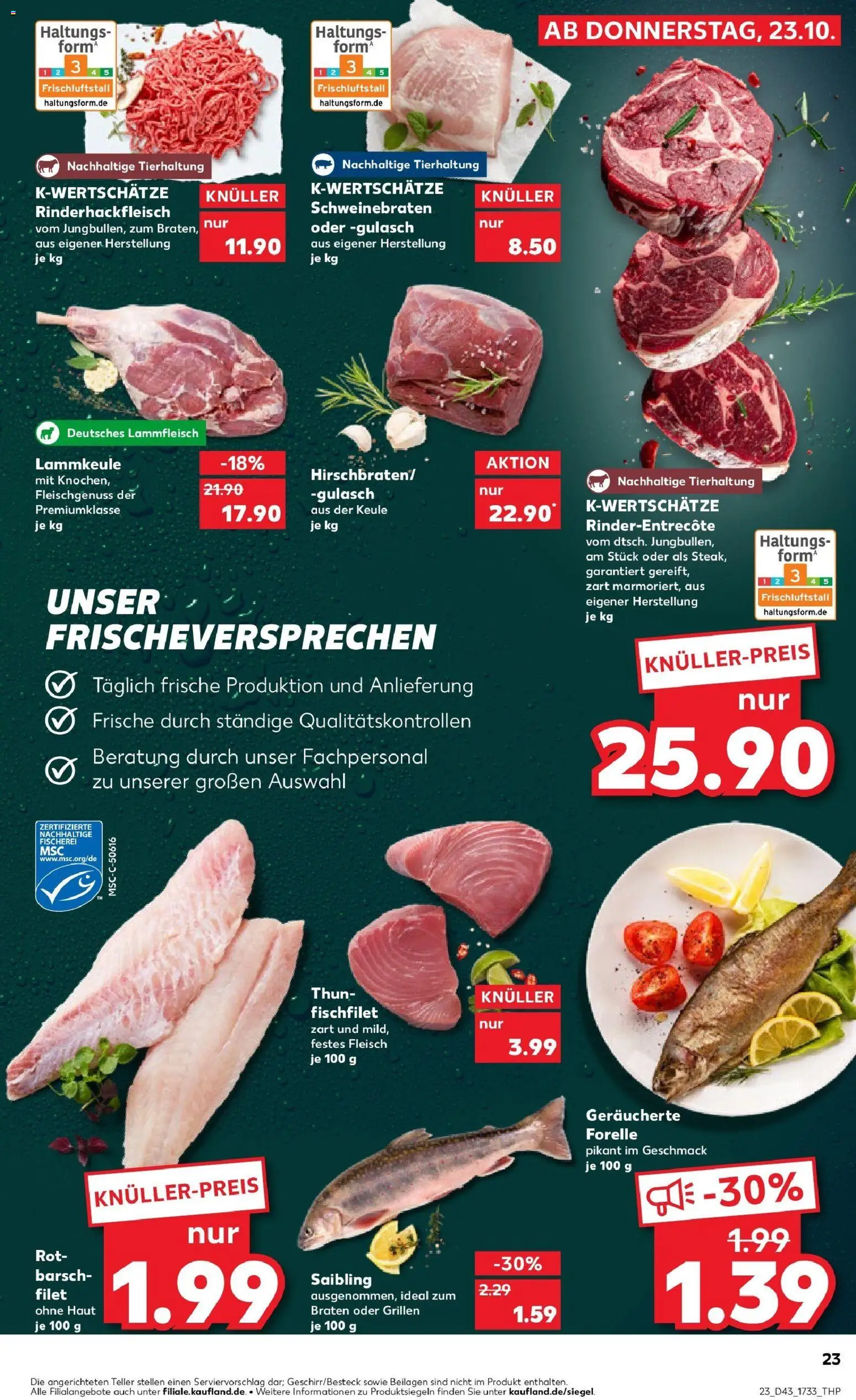 Kaufland prospekt Mainz	 – gültig ab 27.10.2025 | Seite: 23 | Produkte: Lammkeule, Entrecote, Gulasch, Fleisch