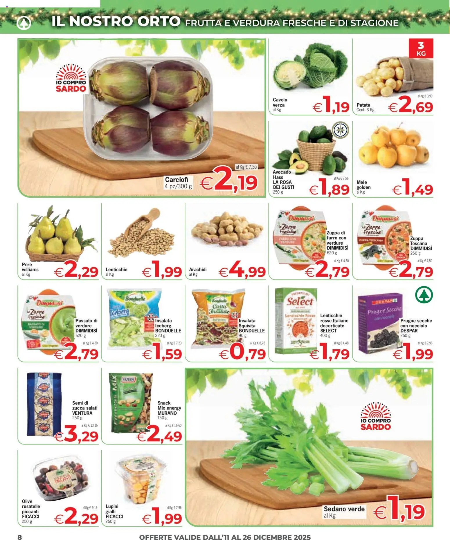 Volantino Eurospar del 11.12.2025 | Pagina: 8 | Prodotti: Insalata, Patate, Sedano, Zucca