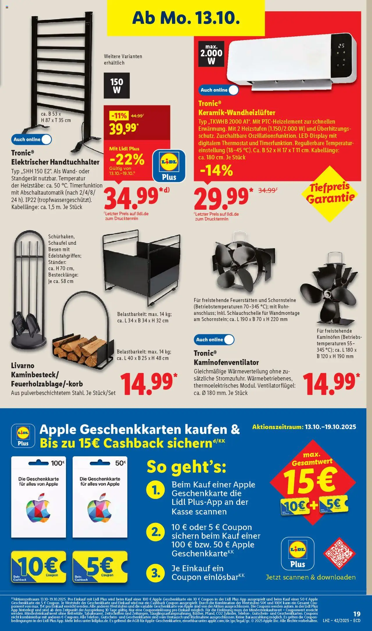 Lidl - Prospekt – gültig ab 13.10.2025 | Seite: 37 | Produkte: Handtuchhalter, Apple, Kaminofen