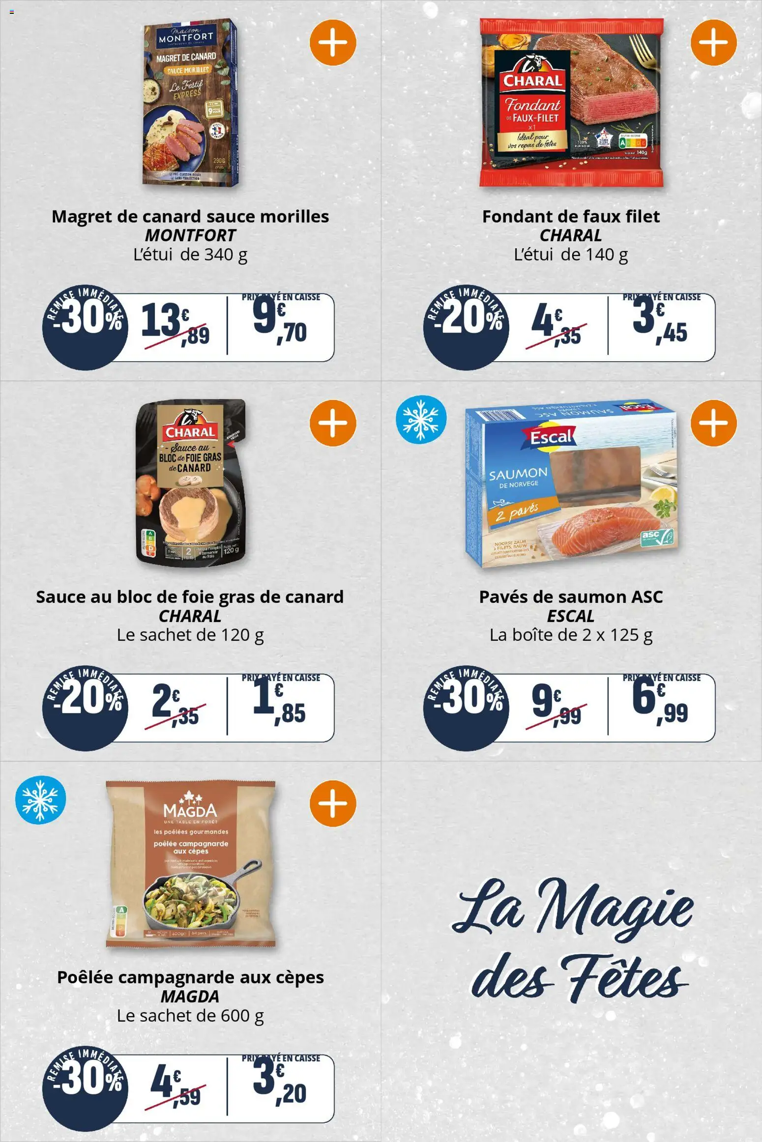 {H1} | Page: 16 | Produits: Magret de canard, Foie Gras de Canard, Bloc de foie gras, Saumon