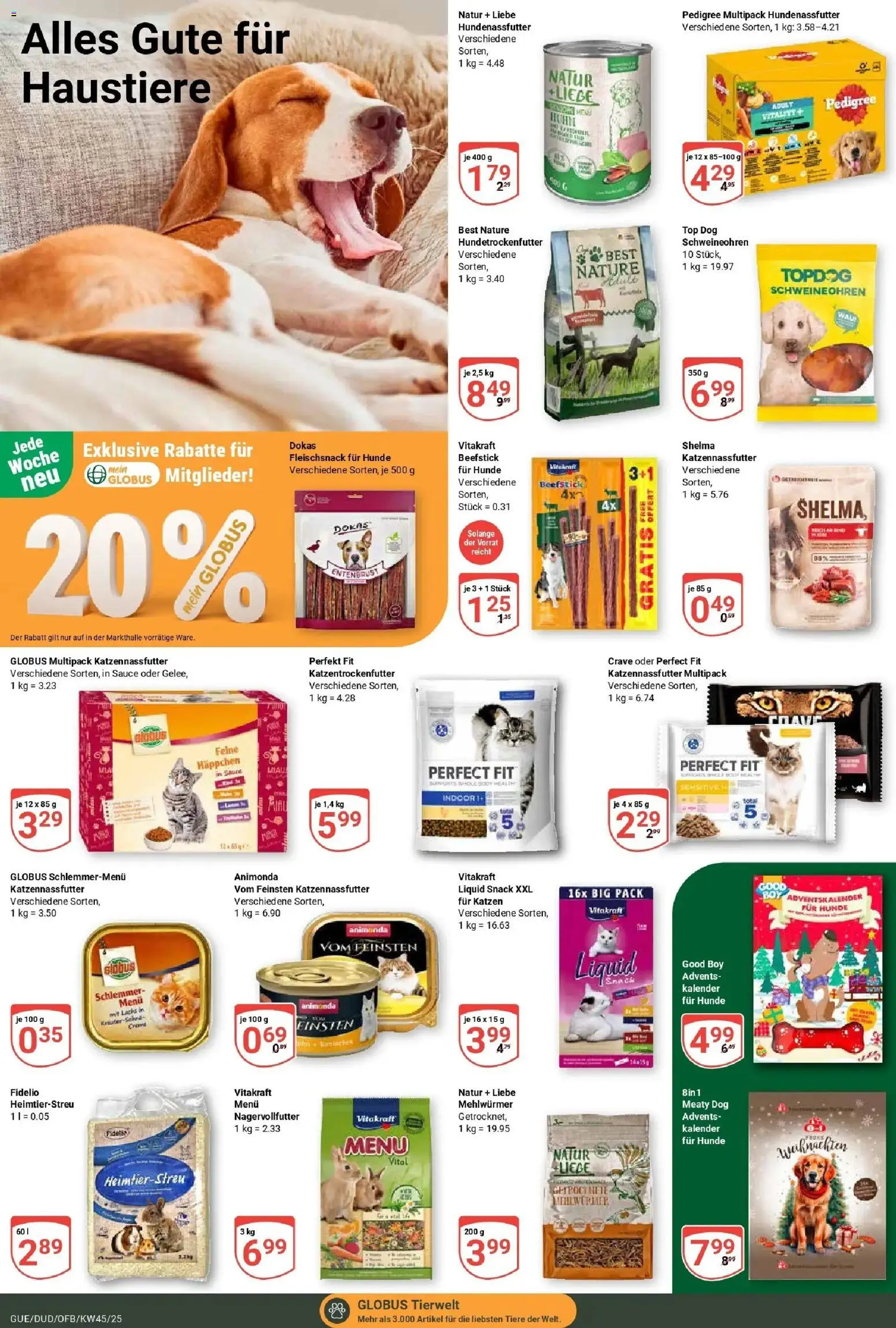 Globus prospekt Saarbrücken-Dudweiler	 (ab 02.11.2025) » Angebote online | Seite: 23 | Produkte: Top, Liege, Pedigree