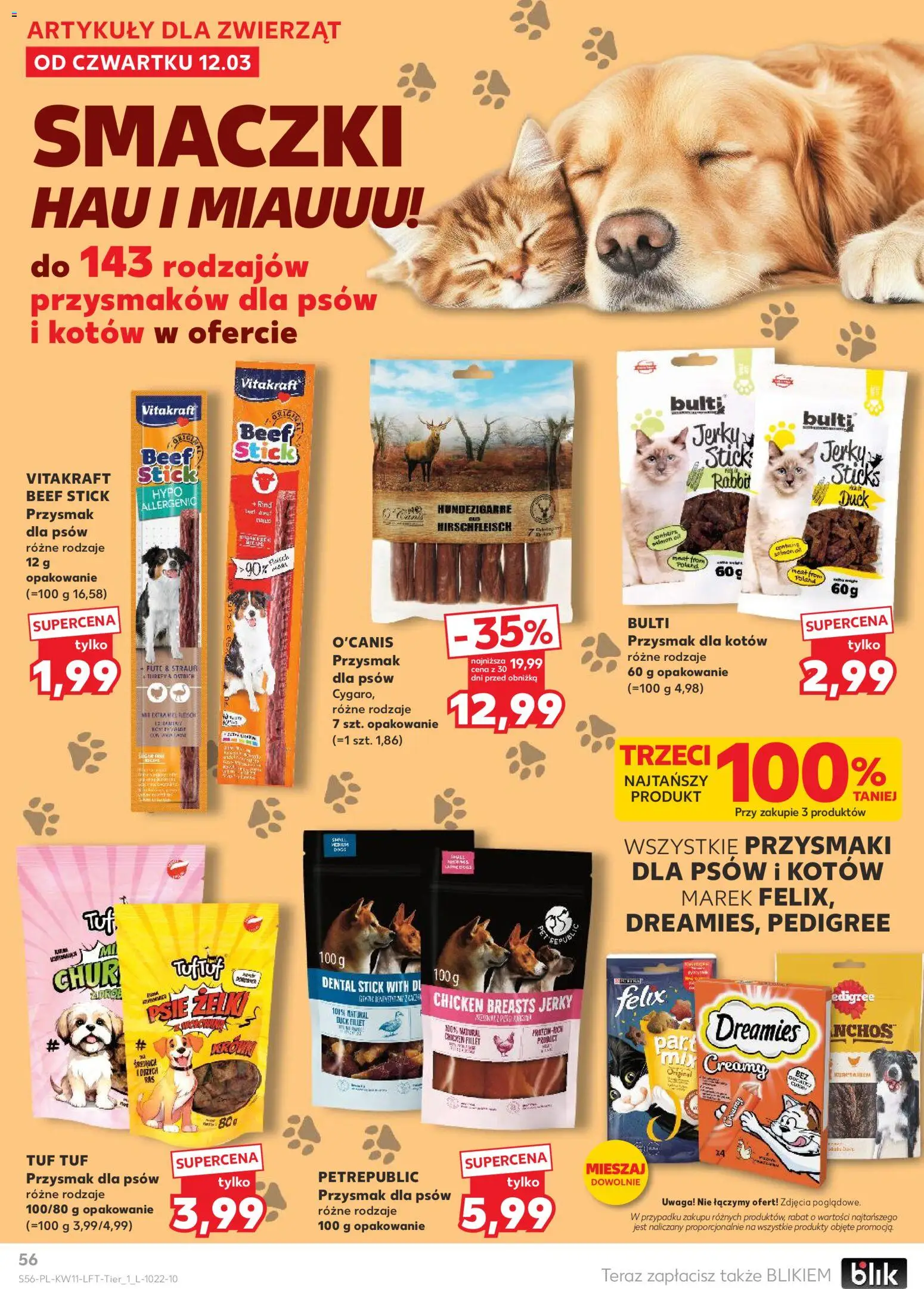 Kaufland Polsko leták od 12.03.2026 | Strana: 56 | Produkty: Felix, Pedigree, Jerky