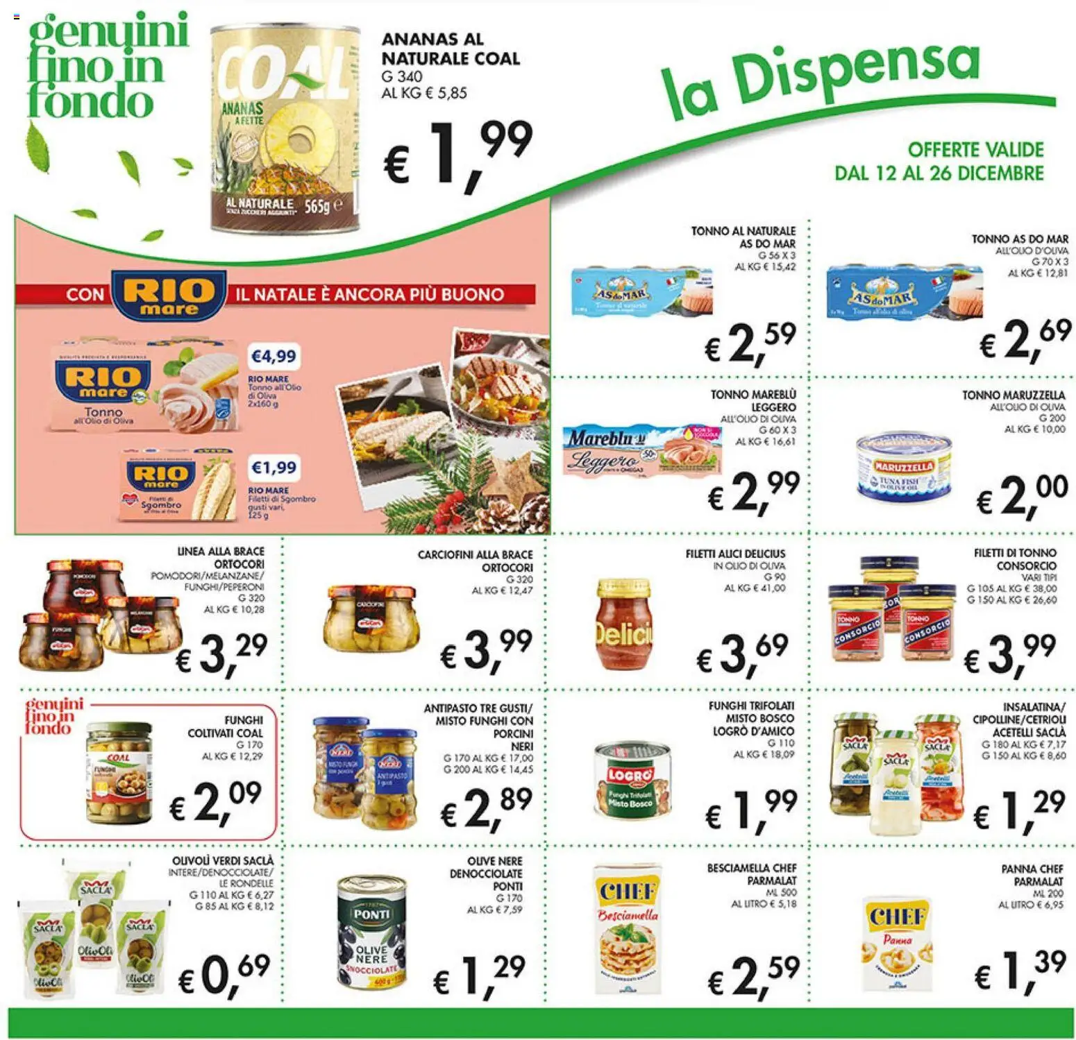 Volantino Coal del 12.12.2025 | Pagina: 20 | Prodotti: Funghi, Tonno al naturale, Sgombro, Alici