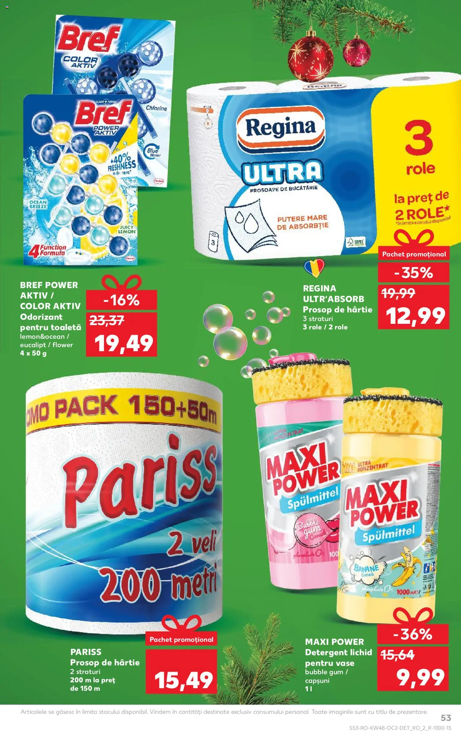 Noul catalog Kaufland – valabil de la 26.11.2025 | Pagină: 53 | Produse: Prosoape de bucătărie, Bucătărie, Toaletă, Detergent