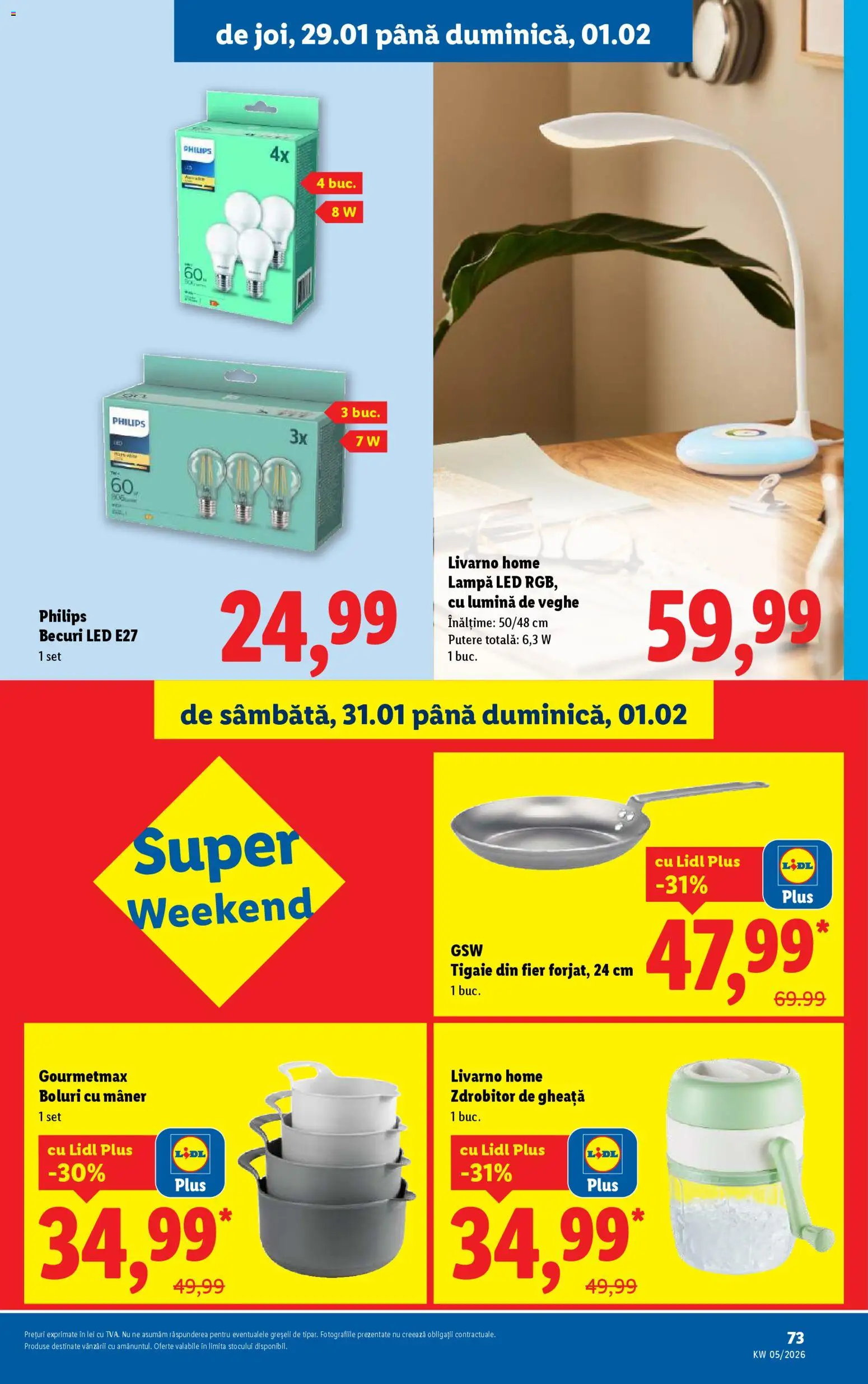 Noul catalog Lidl – valabil de la 26.01.2026 | Pagină: 73 | Produse: Enginar, Tigaie, Mâner, Lampă