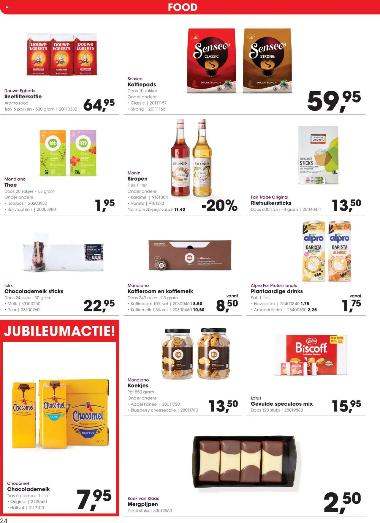 {H1} | Pagina: 24 | Producten: Melk, Koffiepads, Thee, Koekjes