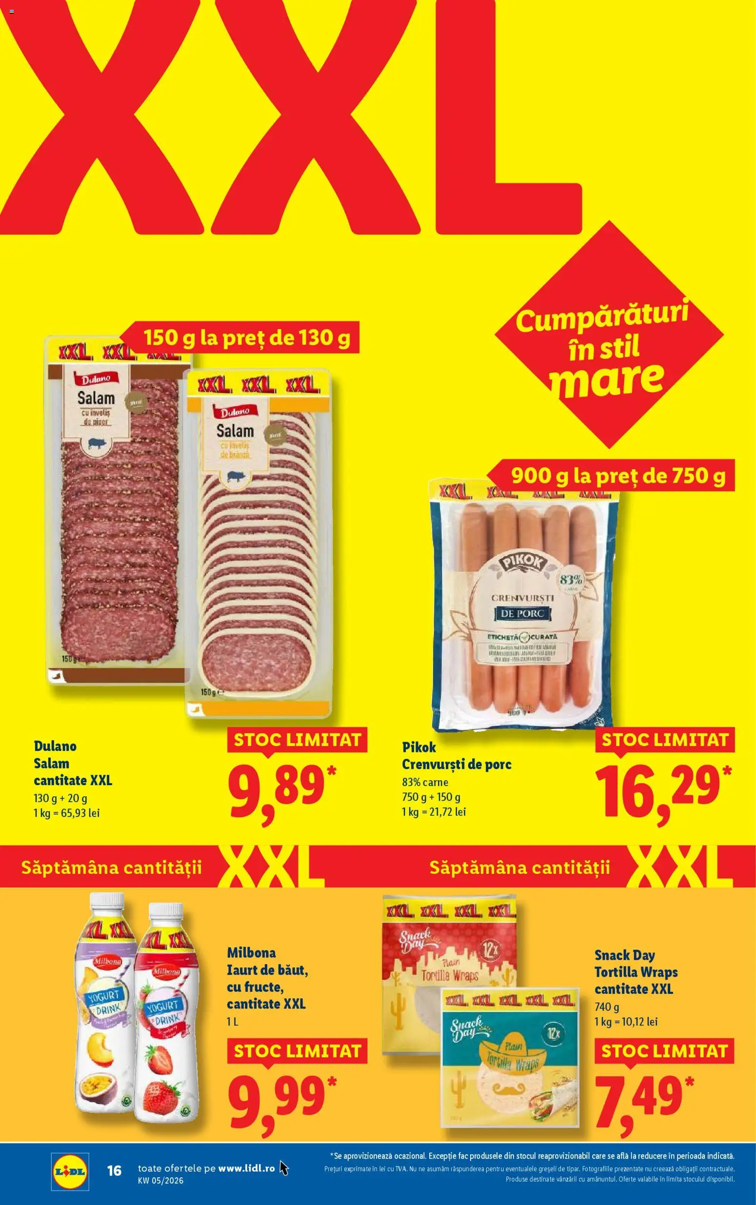 Noul catalog Lidl – valabil de la 26.01.2026 | Pagină: 16 | Produse: Crenvurști, Iaurt, Salam