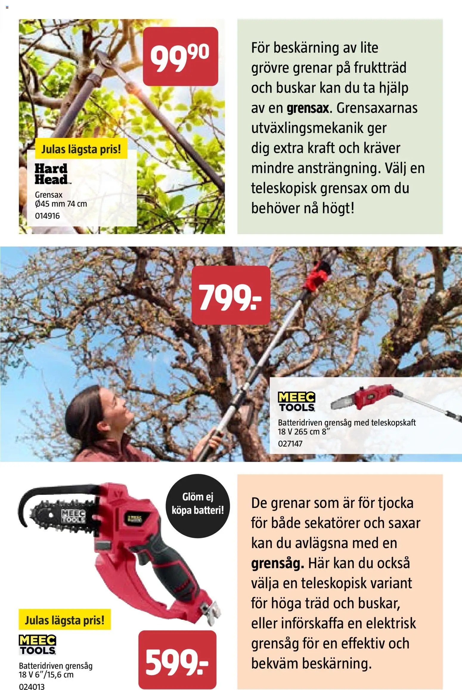 Jula reklamblad aktuell från 26.02.2026 | Sida: 21 | Produkter: Grensåg, Grensax, Fruktträd, Batteri