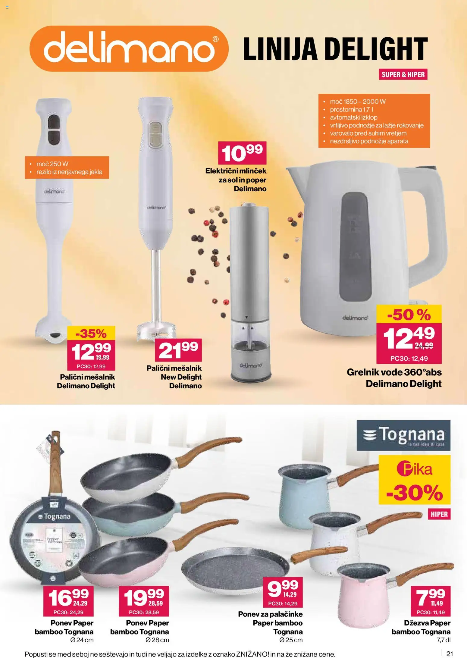 Novi Mercator katalog ponudbe – veljaven od 19.02.2026 | Stran: 21 | Izdelki: Mesalnik, Palačinke, Grelnik vode, Sol