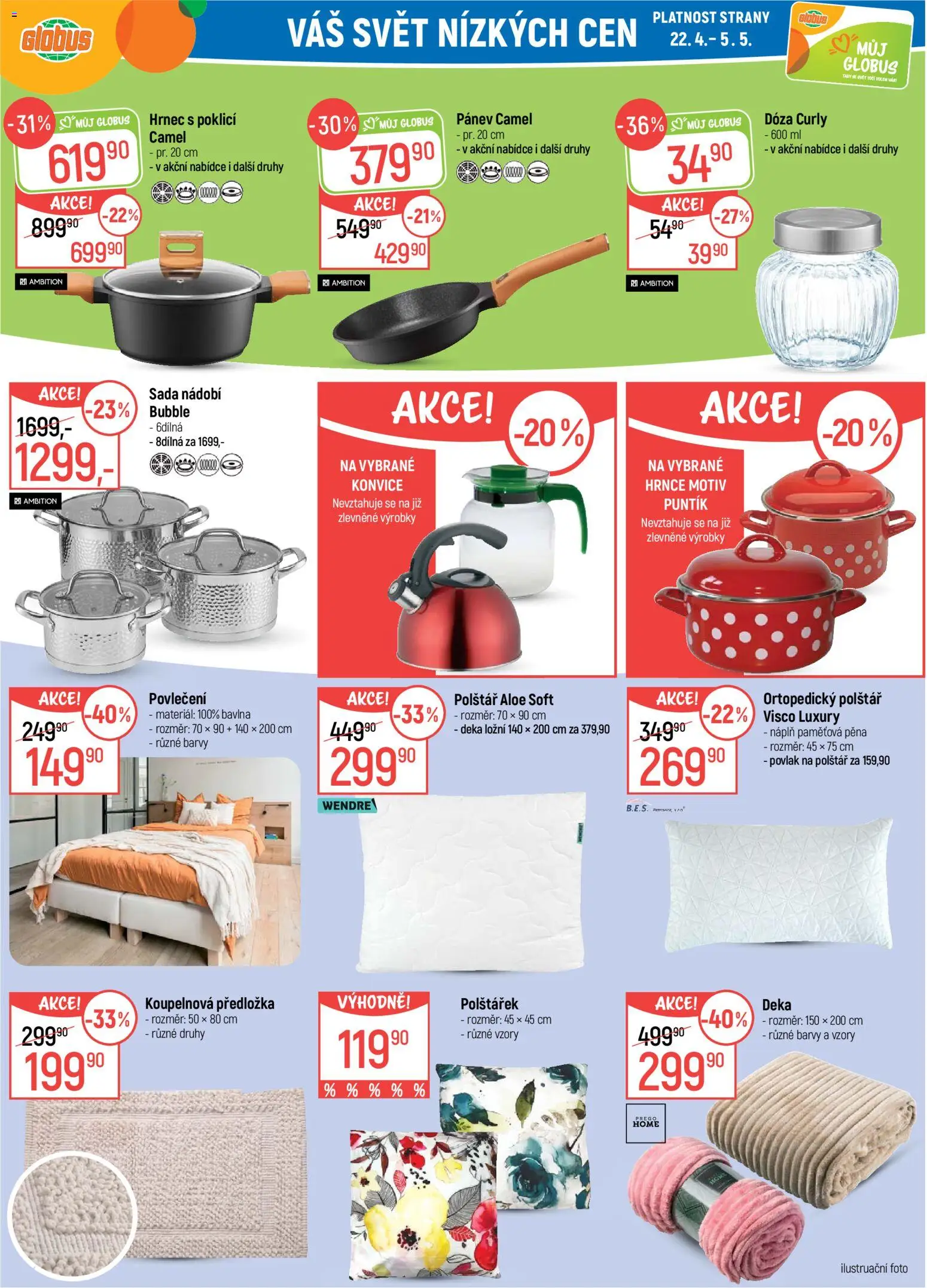Globus leták - Trmice od 22.04.2026 | Strana: 32 | Produkty: Hrnce, Povlečení, Hrnec, Polštář