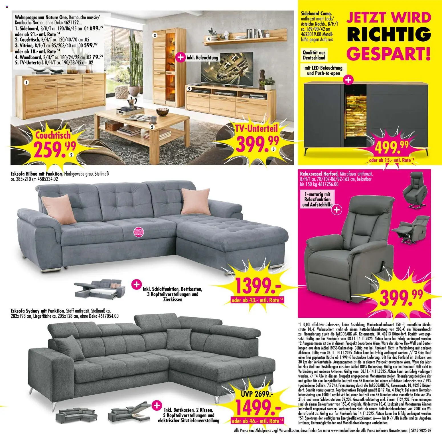 SB Möbel Boss Prospekt Viersen – gültig ab 08.11.2025 | Seite: 7 | Produkte: Sideboard, Relaxsessel, Couchtisch, Küche