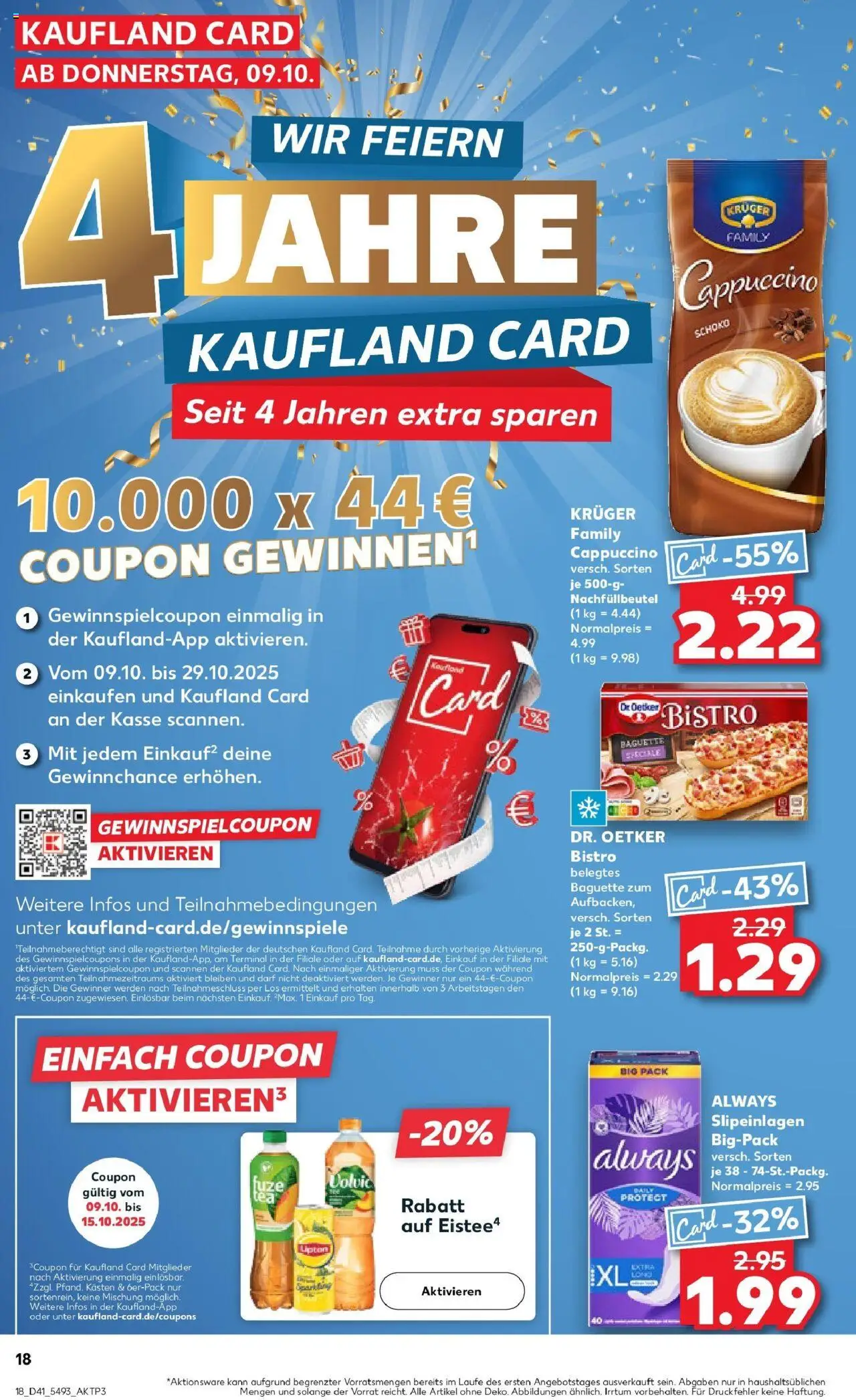 Kaufland prospekt Langenau	 – gültig ab 09.10.2025 | Seite: 18 | Produkte: Baguette, Pizza, Volvic