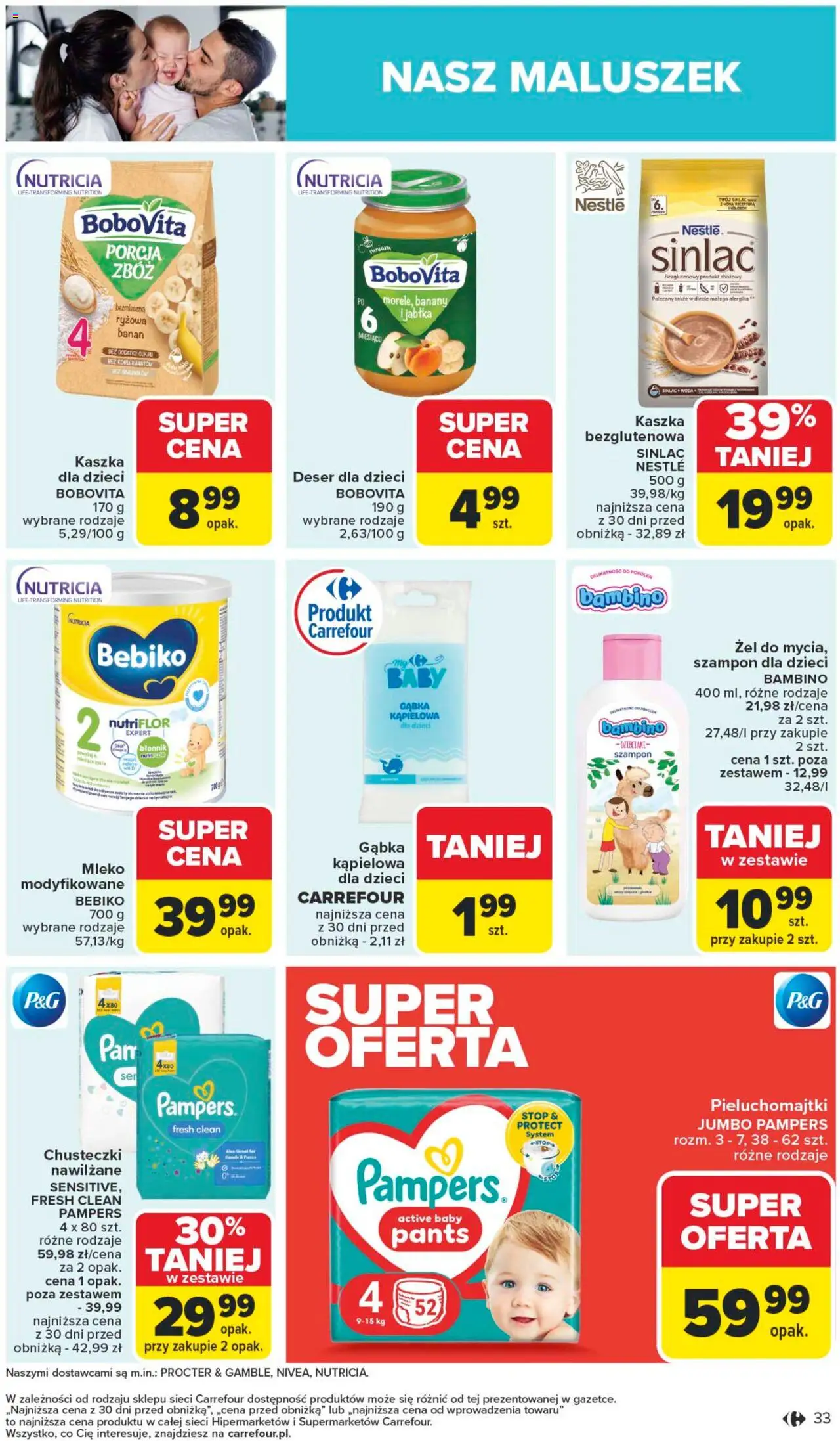 Carrefour Gazetka od 13.10.2025 | Strona: 33 | Produkty: Pieluchomajtki, Jabłka, Szampon, Banan