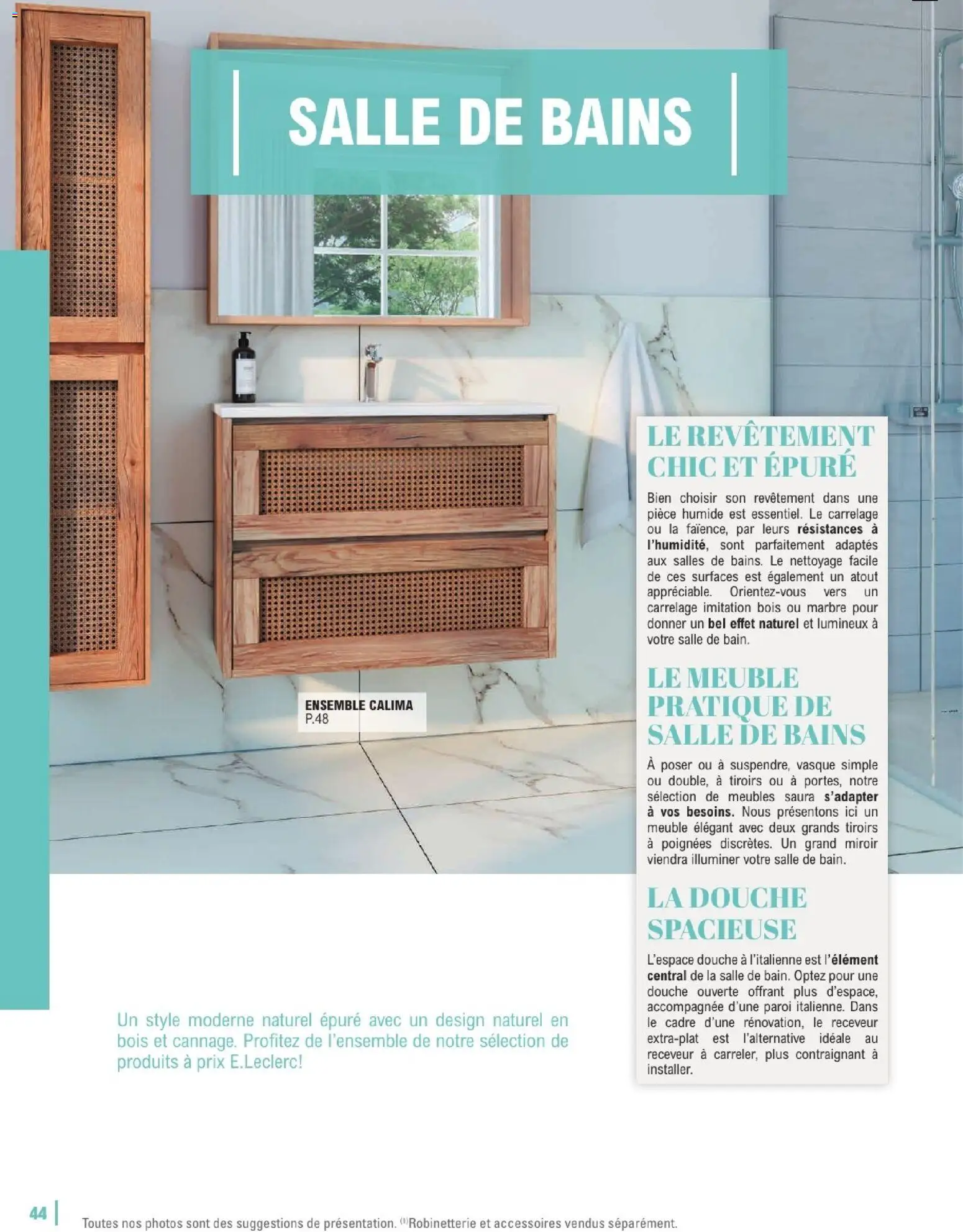 {H1} | Page: 44 | Produits: Poignées, Tiroirs, Douche, Cadre