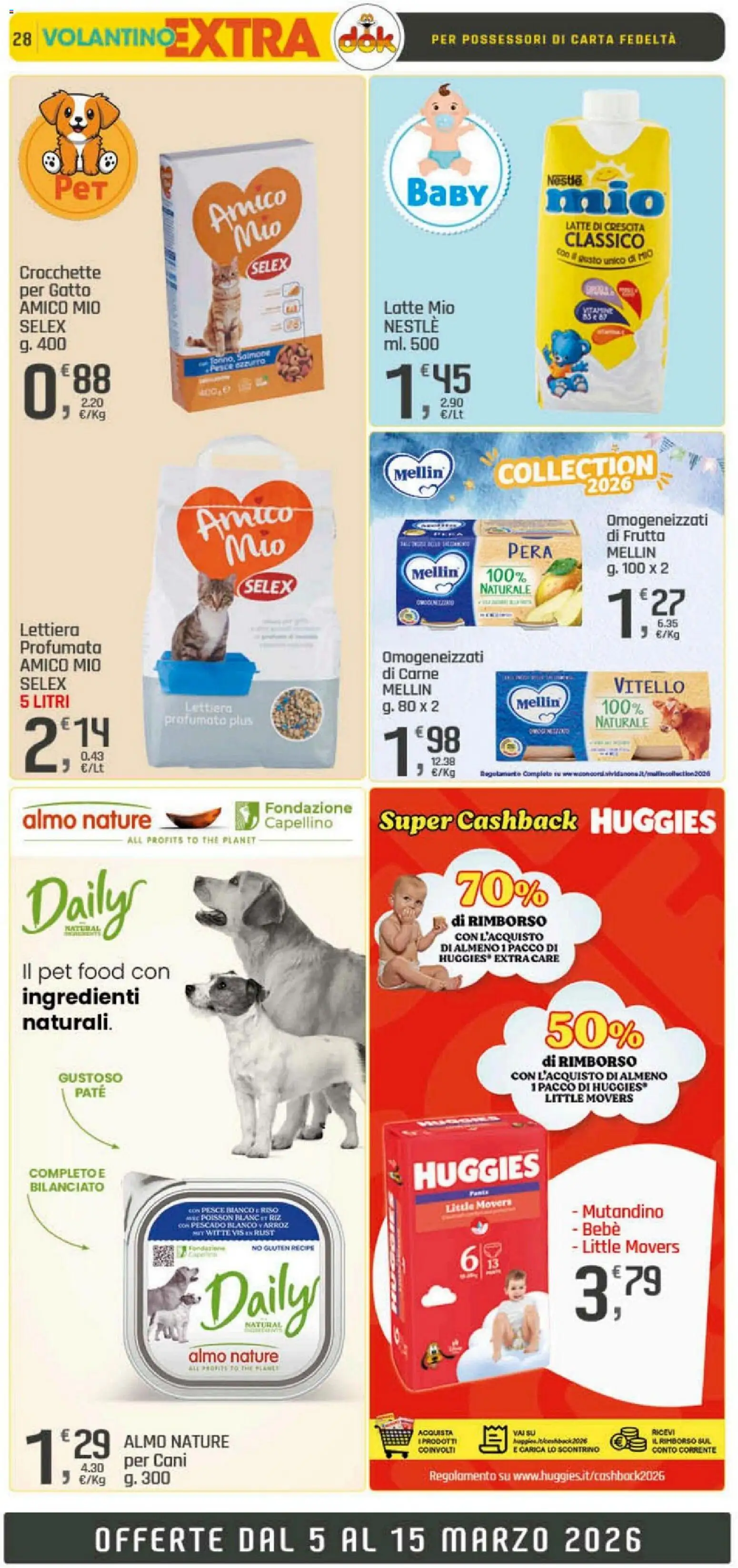 Volantino DOK del 05.03.2026 | Pagina: 28 | Prodotti: Paté, Salmone, Frutta, Crocchette