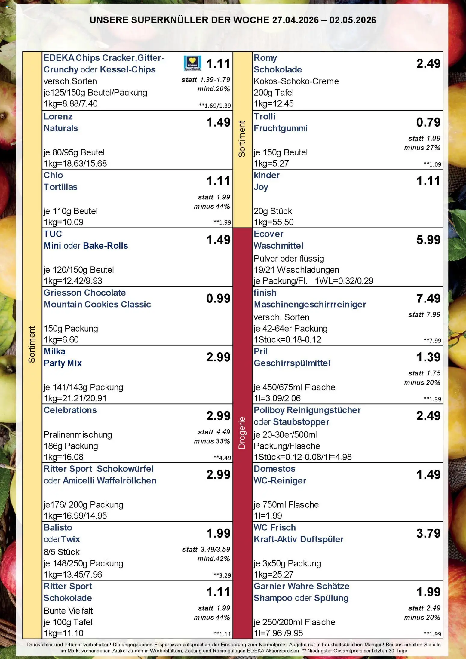 Simmel Bayern – gültig ab 27.04.2026 | Seite: 3 | Produkte: Celebrations, Reinigungstücher, Geschirrspülmittel, Pril