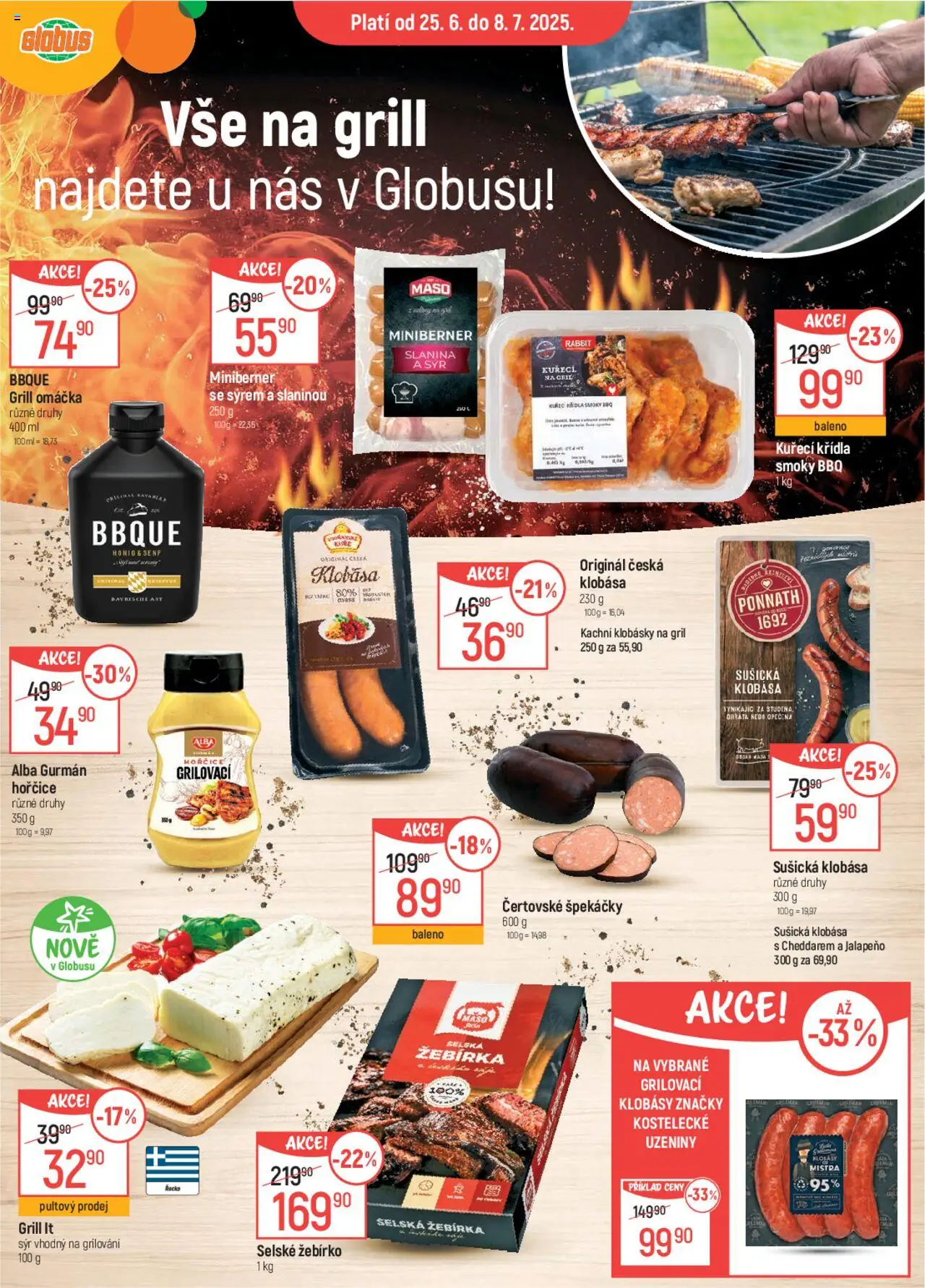Globus leták od 25.06.2025 | Strana: 15 | Produkty: Klobása, Hořčice, Gril, Slanina