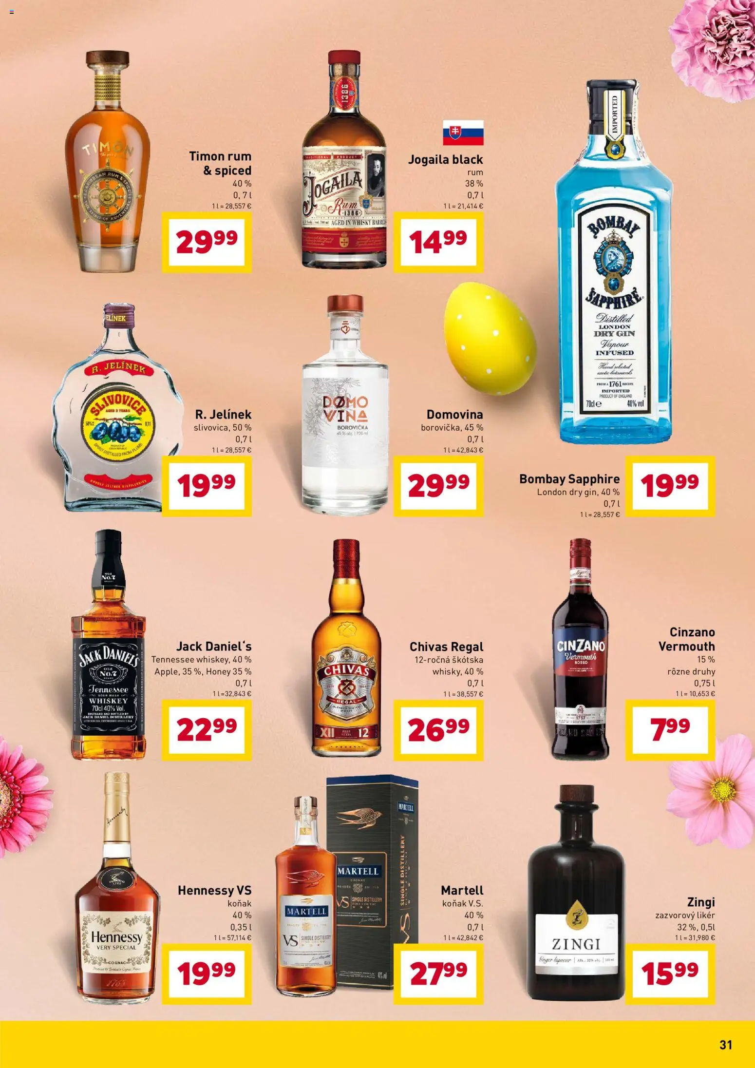 Nové Billa akcie – leták je platný od 11.03.2026 | Strana: 31 | Produkty: Regál, Rum, Jack Daniel's