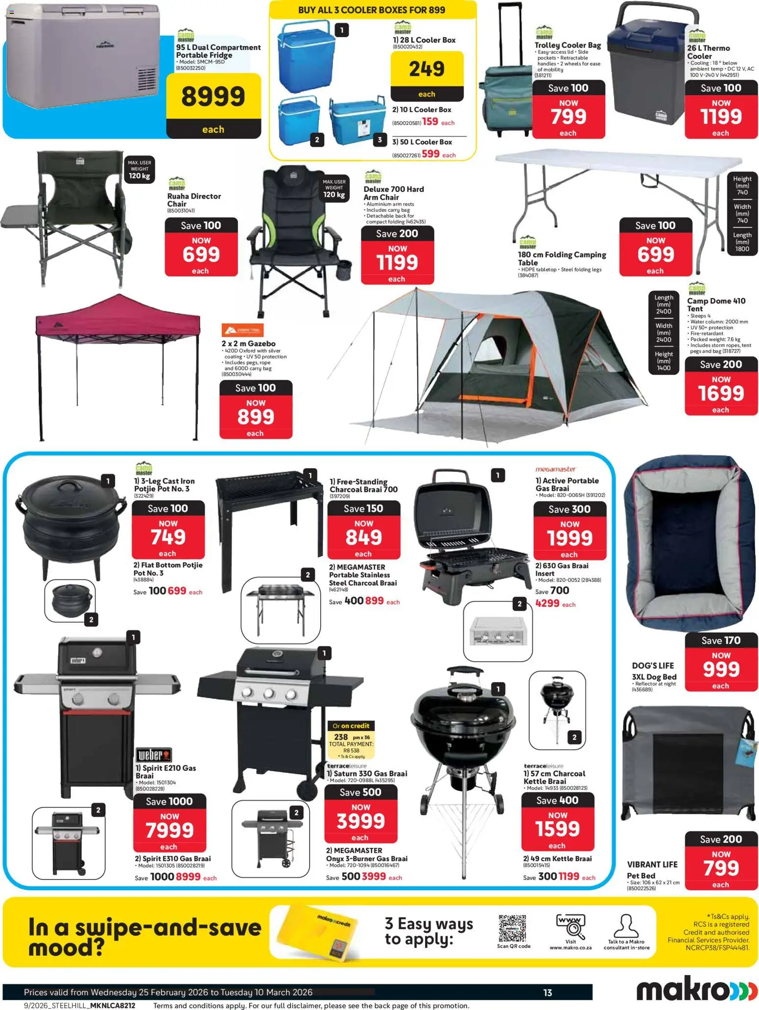 New Makro catalogue – valid from 25.02.2026 | Page: 13 | Products: Bag, Fridge, Cooler, Tent