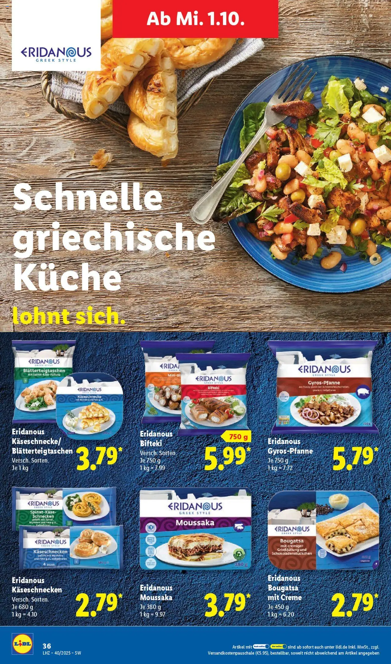 Lidl Prospekt Kornwestheim – gültig ab 29.09.2025 | Seite: 52 | Produkte: Feta, Küche, Creme