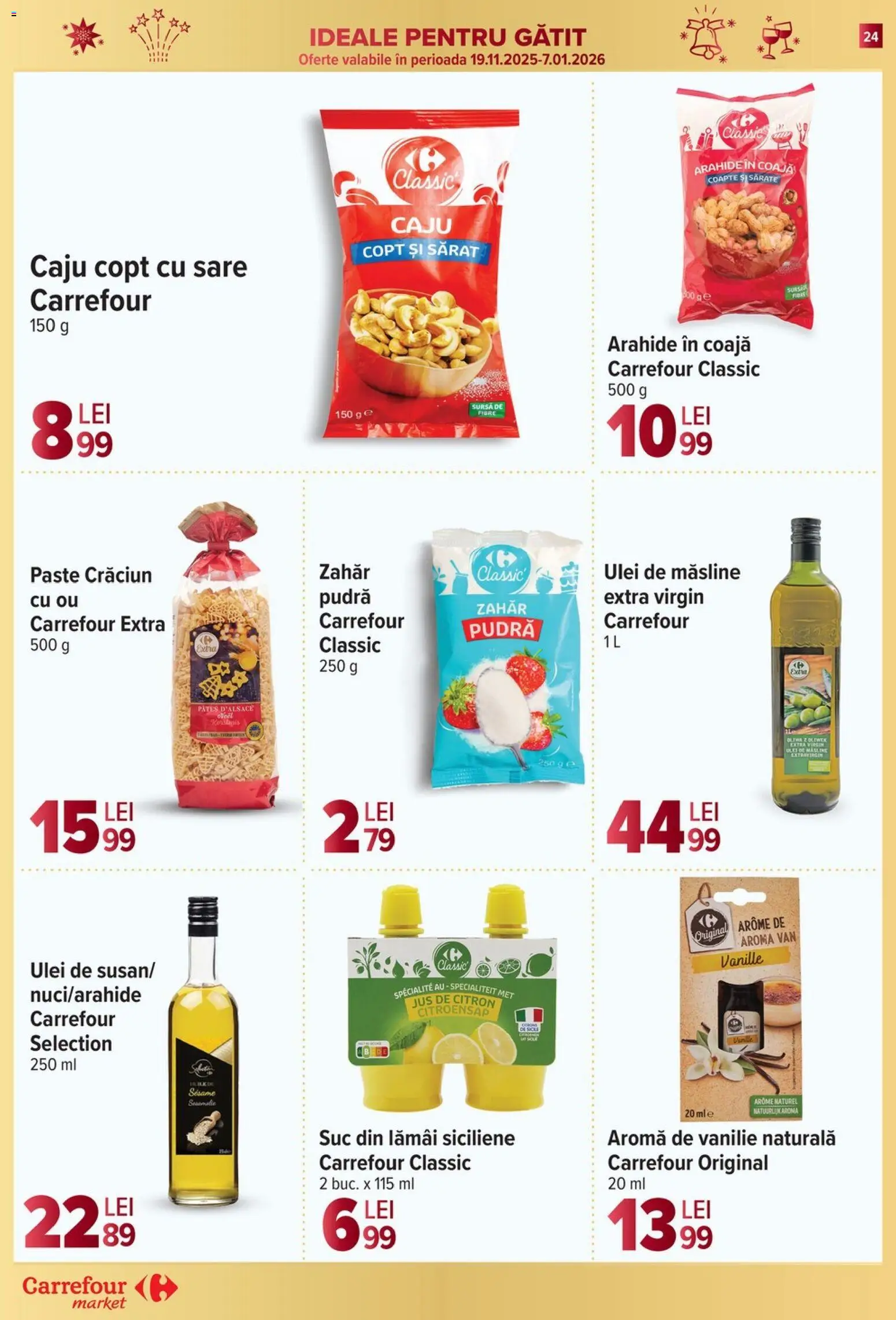 Noul catalog Carrefour – valabil de la 17.12.2025 | Pagină: 24 | Produse: Pudră, Suc, Caju, Paste