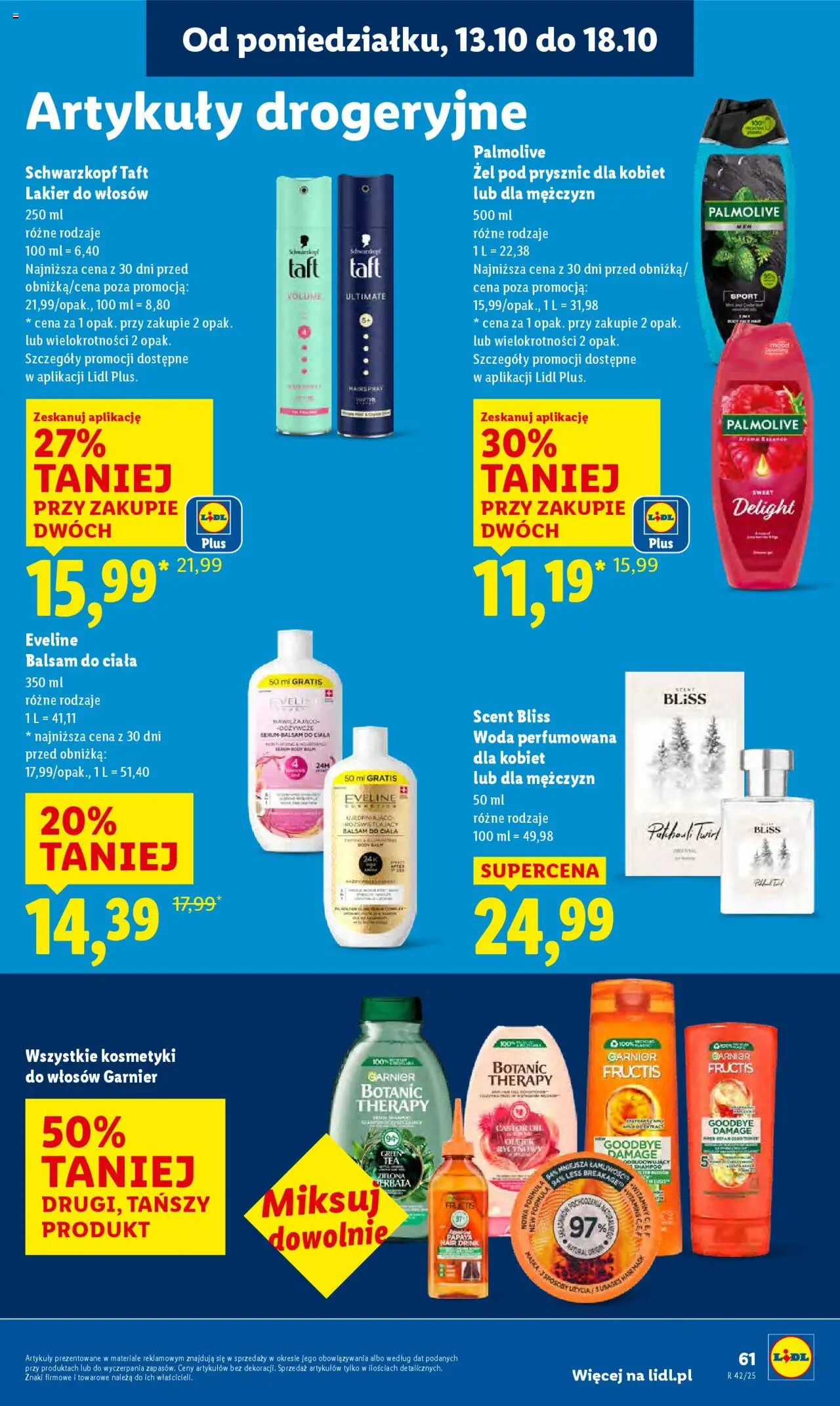 Lidl Gazetka od 13.10.2025 | Strona: 61 | Produkty: Odżywka, Odżywka do włosów, Maska, Żel pod prysznic