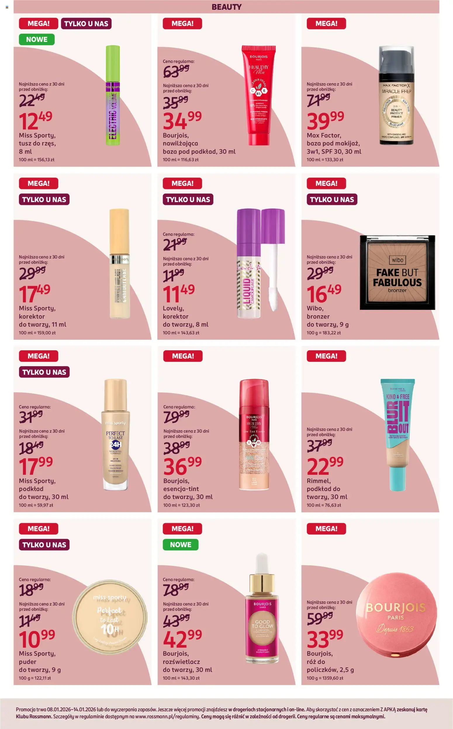 Rossmann Gazetka od 08.01.2026 | Strona: 7 | Produkty: Korektor, Puder, Bronzer, Róż