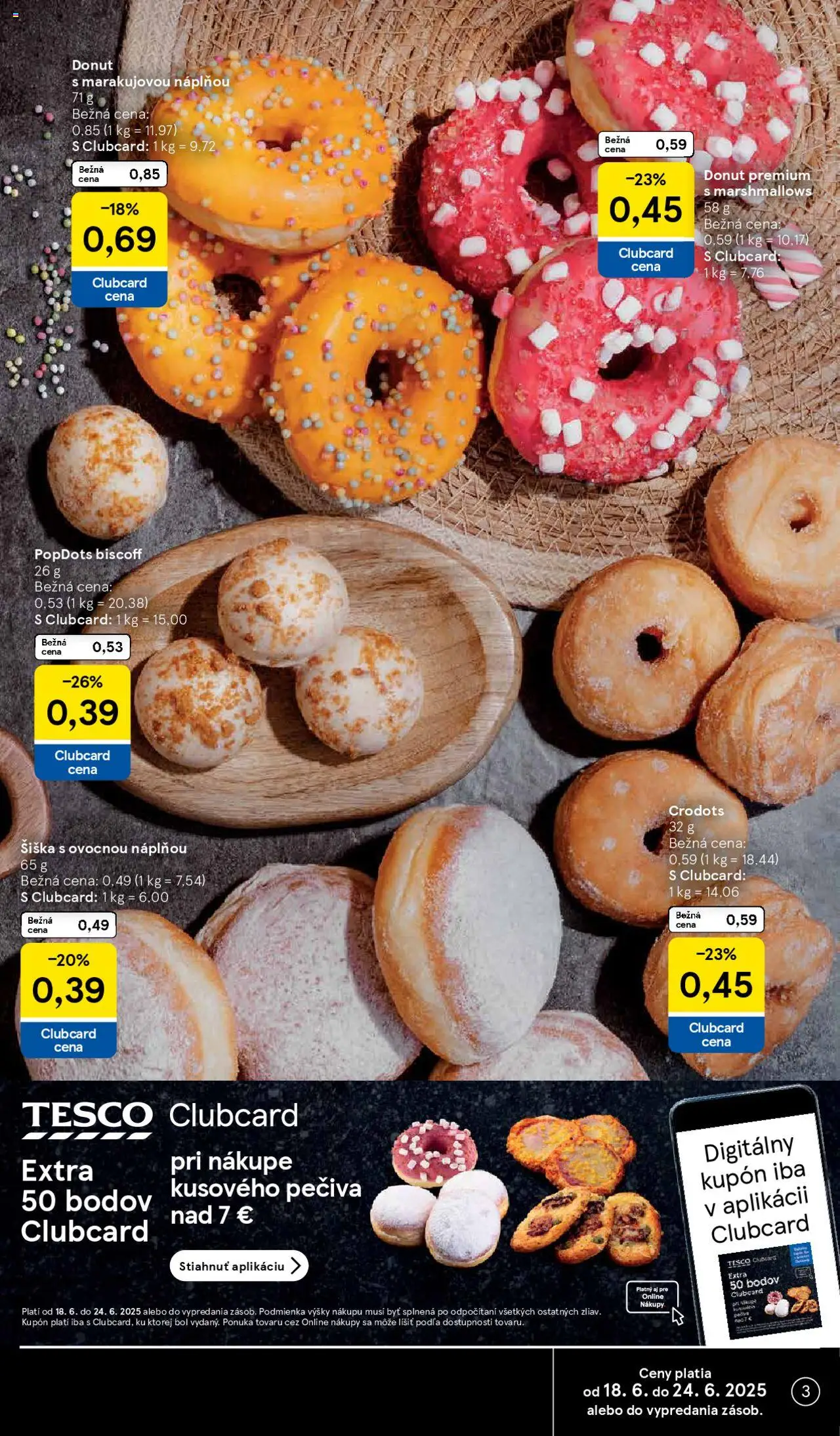 Tesco Hypermarket - leták │ platný od 18.06.2025 | Strana: 3 | Produkty: Donut