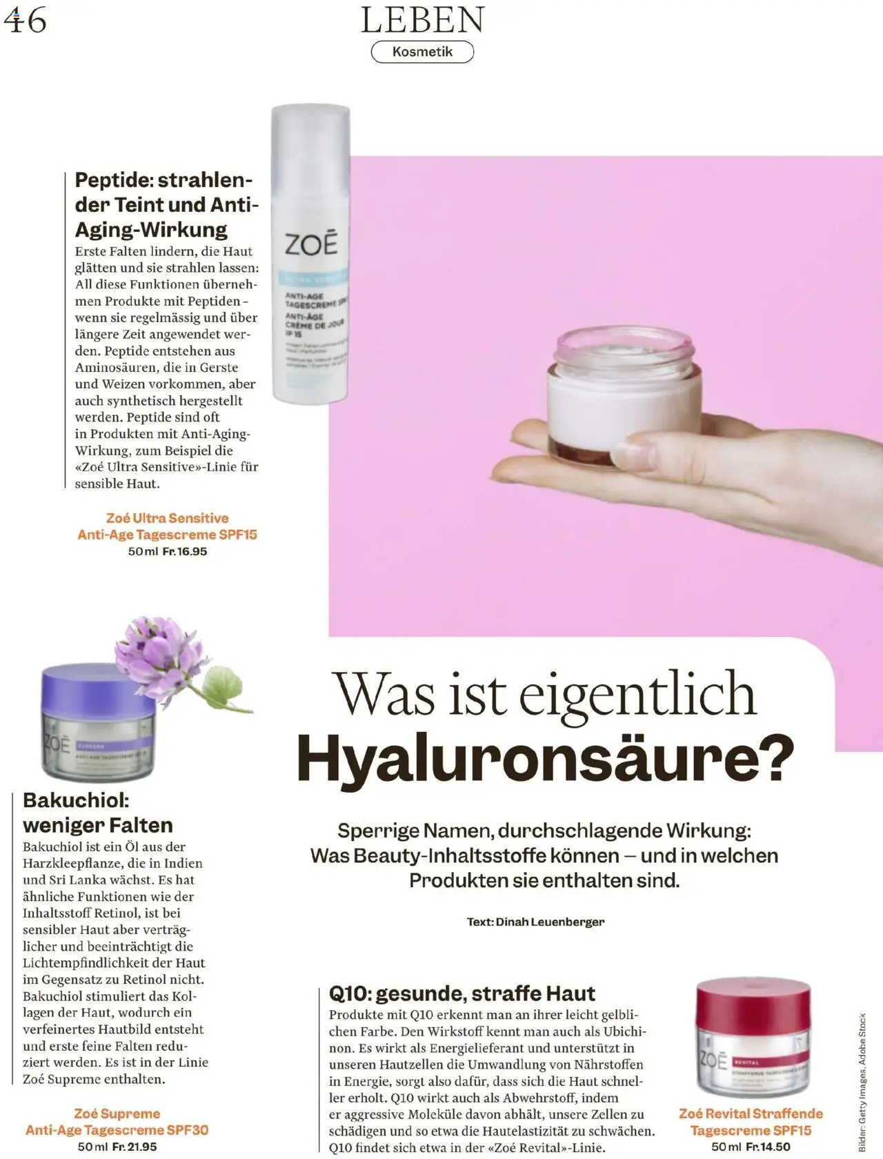 Migros Magazin ab 16.06.2025 | Seite: 46 | Produkte: Öl, Tagescreme, Bilder, Creme