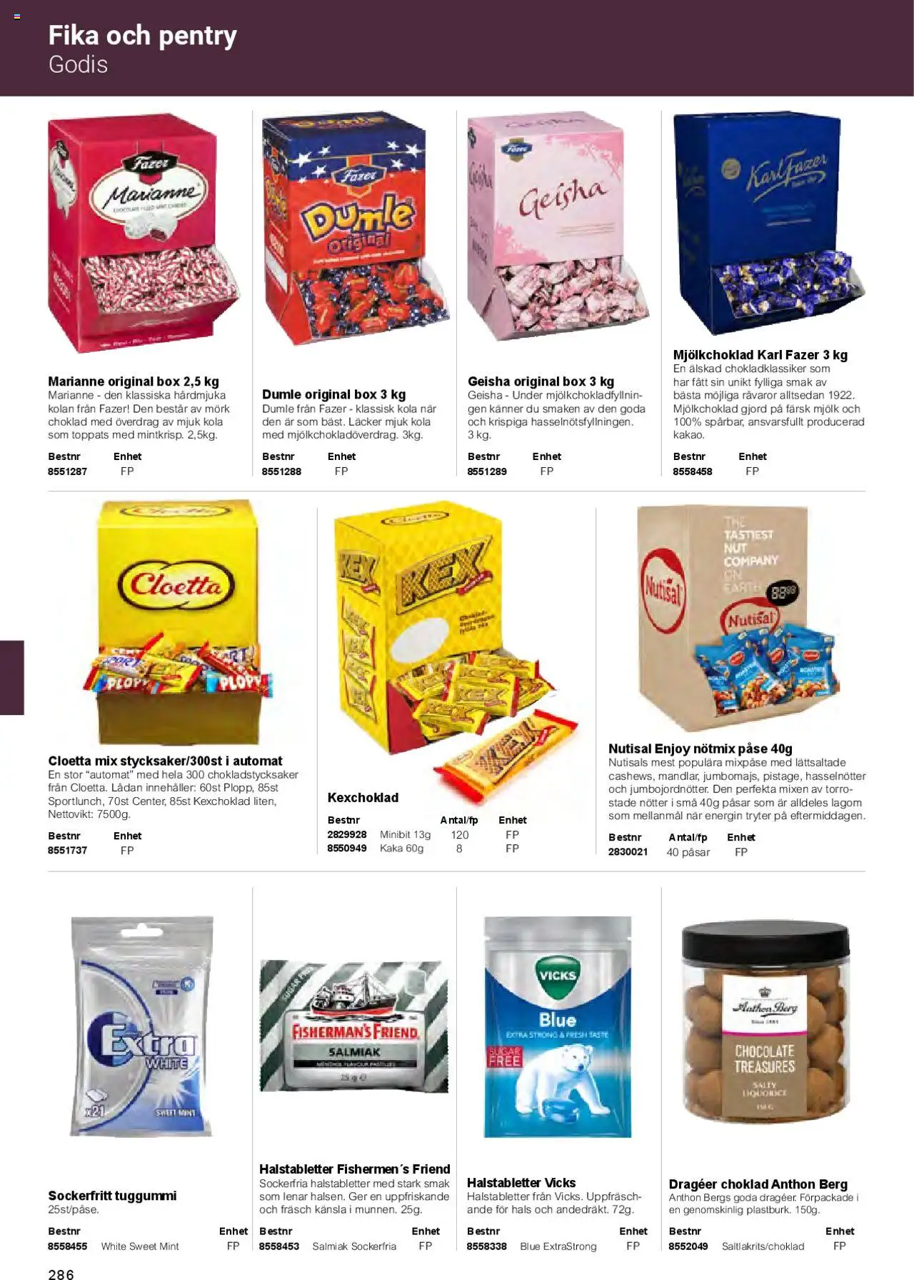 Office Depot reklamblad aktuell från 01.02.2025 | Sida: 288 | Produkter: Halstabletter, Mjölk, Tuggummi, Nötter