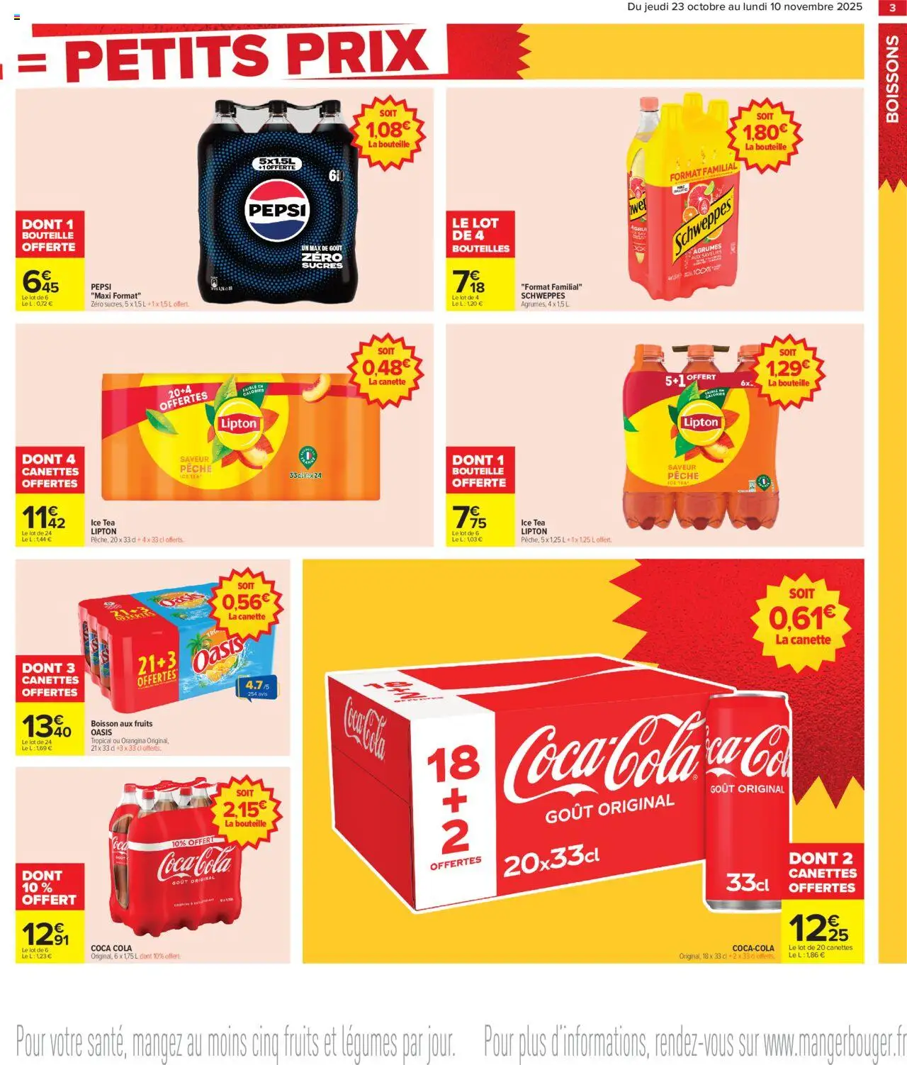 {H1} | Page: 5 | Produits: Orangina, Pêche, Coca cola