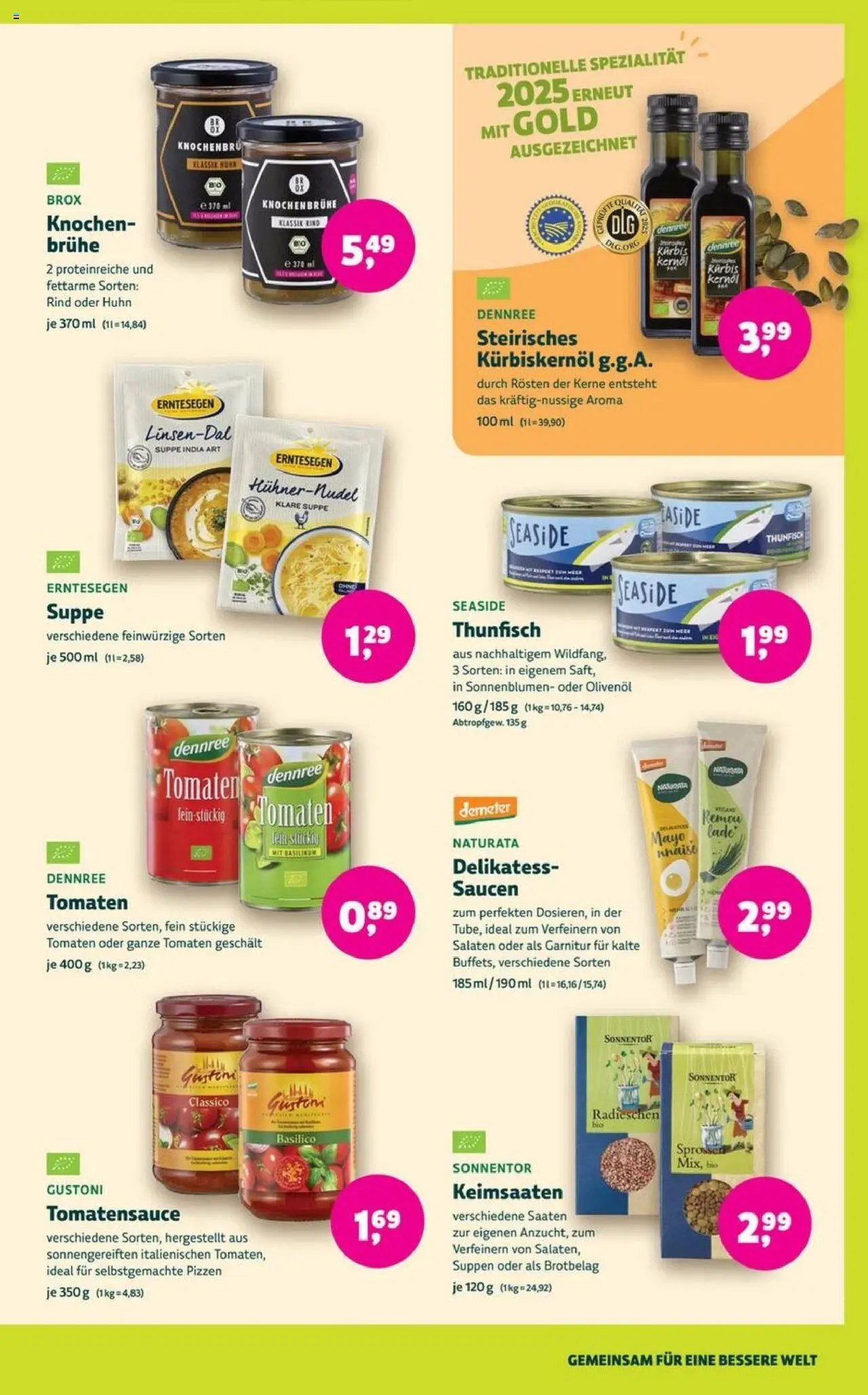BioMarkt Prospekt 	 – gültig ab 22.10.2025 | Seite: 7 | Produkte: Kürbiskernöl, Thunfisch, Olivenol, Kürbis