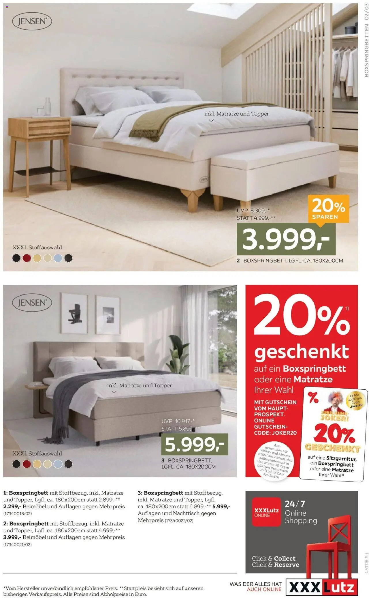 XXXLutz  Schlafen Boxspring gültig ab 29.07.2025 | Seite: 3 | Produkte: Matratze, Nachttisch