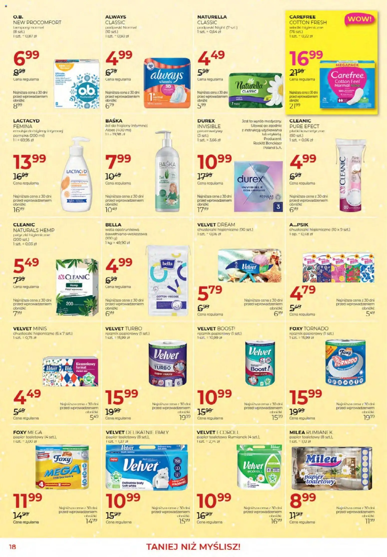 Jawa Gazetka od 04.12.2025 | Strona: 18 | Produkty: Papier toaletowy, Chusteczki higieniczne, Aloes, Podpaski