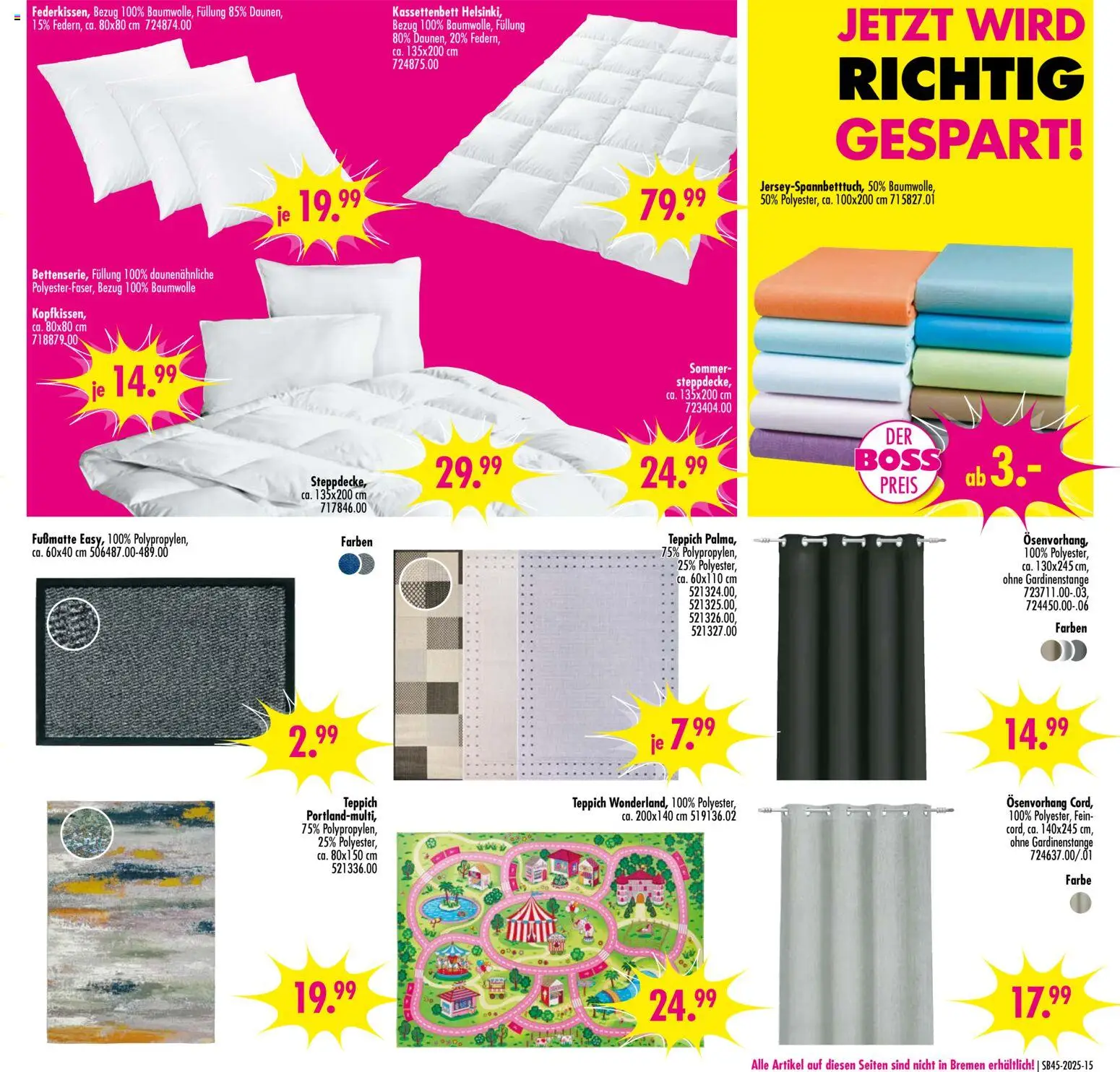 SB Möbel Boss Prospekt Wolfsburg – gültig ab 01.11.2025 | Seite: 15 | Produkte: Teppich, Fußmatte