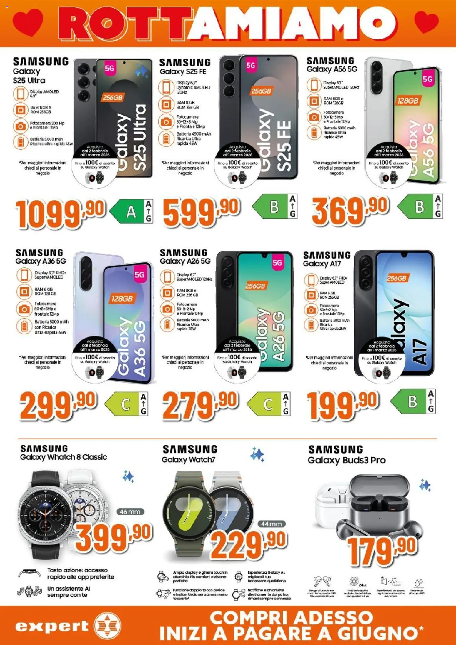 Volantino Expert del 12.02.2026 | Pagina: 6 | Prodotti: Tè, Speaker, Batteria, Samsung