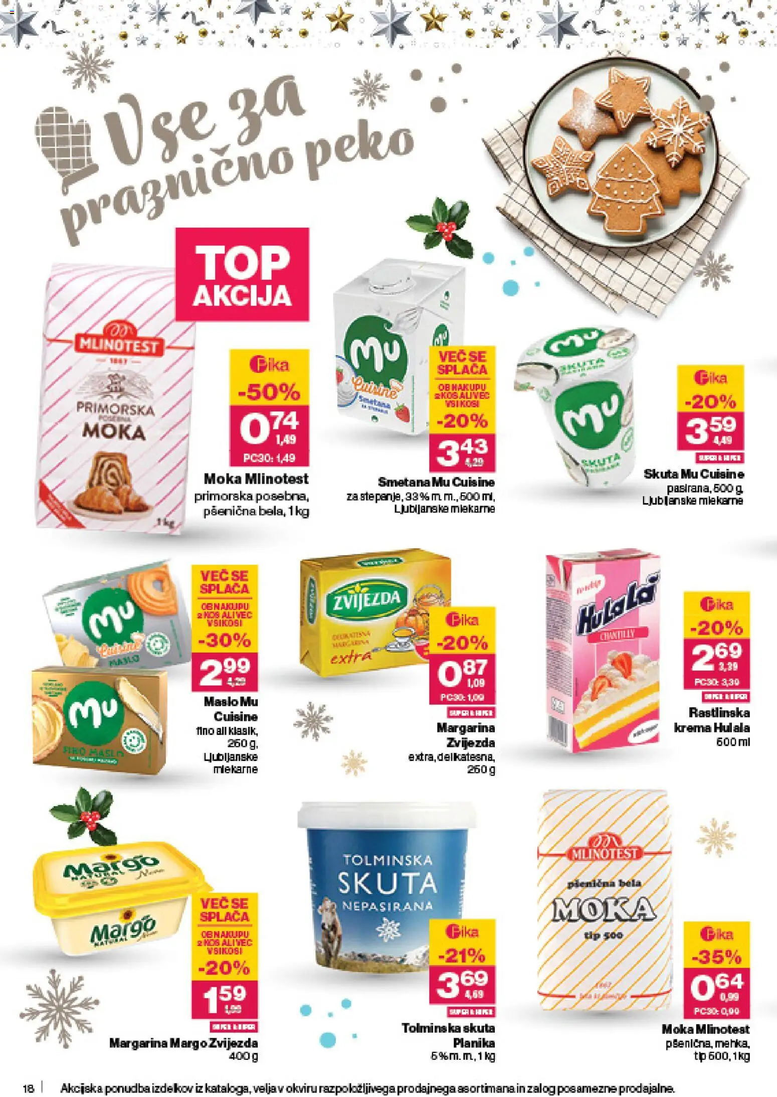 Novi Mercator katalog ponudbe – veljaven od 18.12.2025 | Stran: 18 | Izdelki: Moka, Margarina, Krema, Skuta