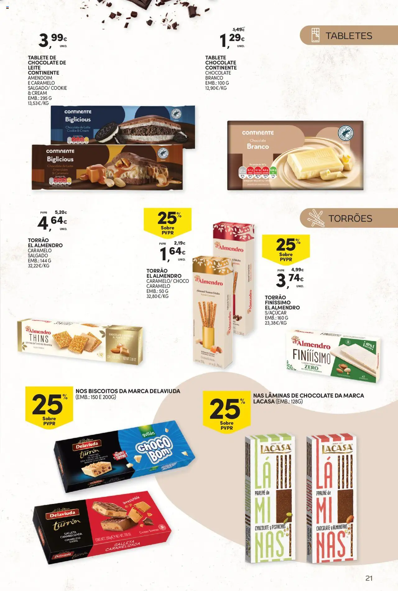 Continente - Bebidas Quentes │ válido de 14.10.2025 | Página: 21 | Produtos: Sal, Leite, Chocolate, Biscoitos