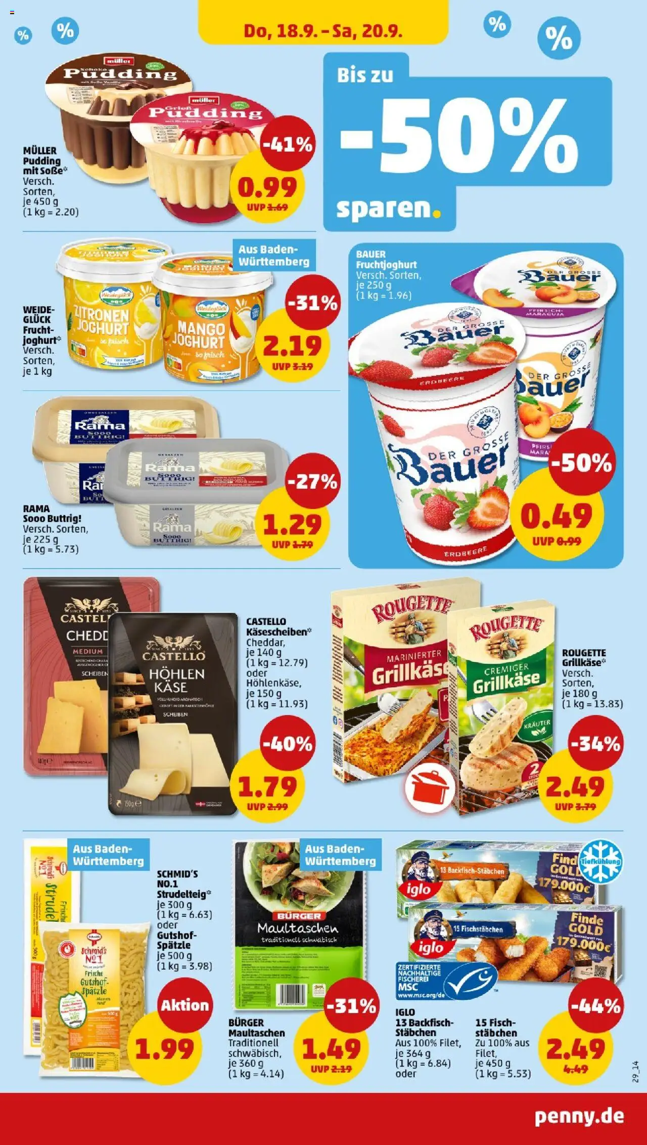 Penny - Baden-Württemberg – gültig ab 15.09.2025 | Seite: 31 | Produkte: Joghurt, Pudding, Mango, Maultaschen